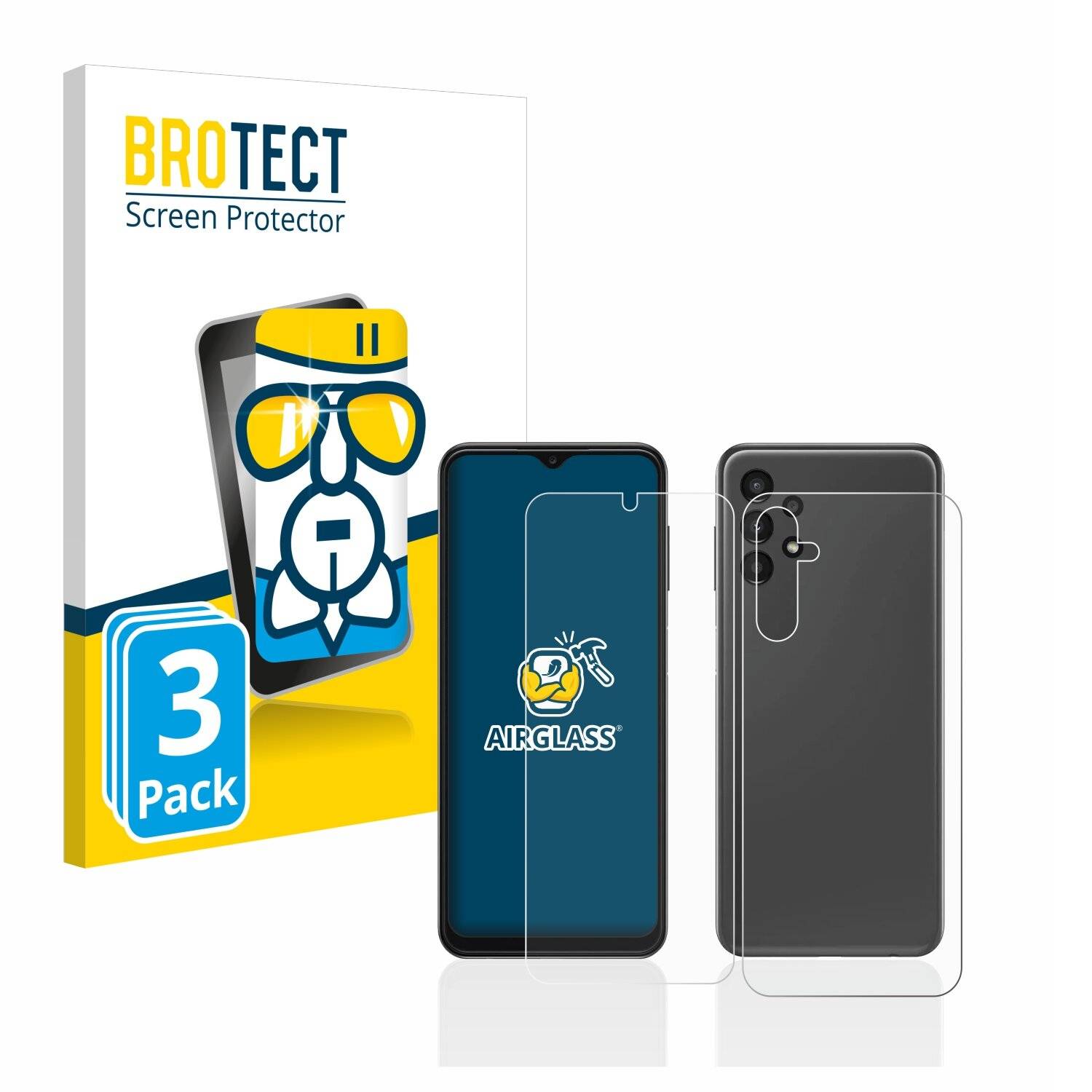 3x BROTECT AirGlass Schutzglas Folie für Samsung Galaxy A14 4G