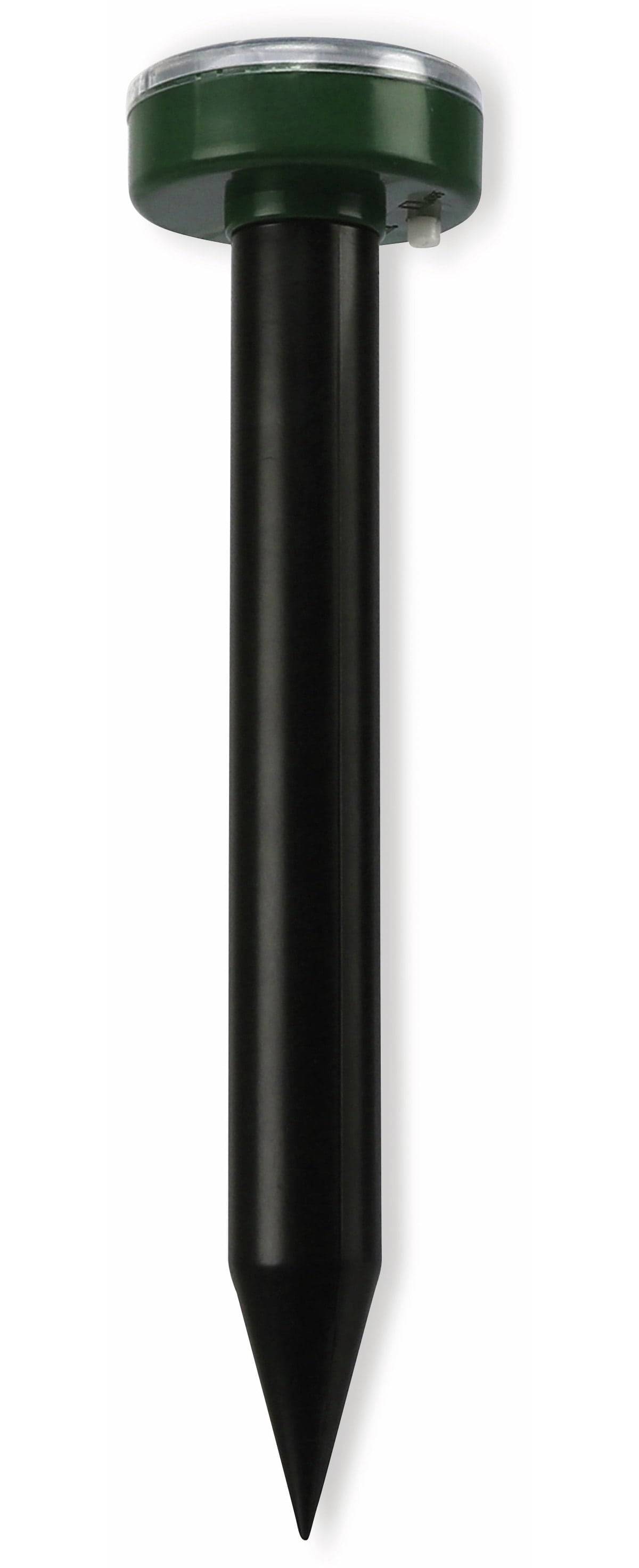 Eine Nahaufnahme eines schwarzen zylindrischen Metallstabs vor einem einfachen weißen Hintergrund.