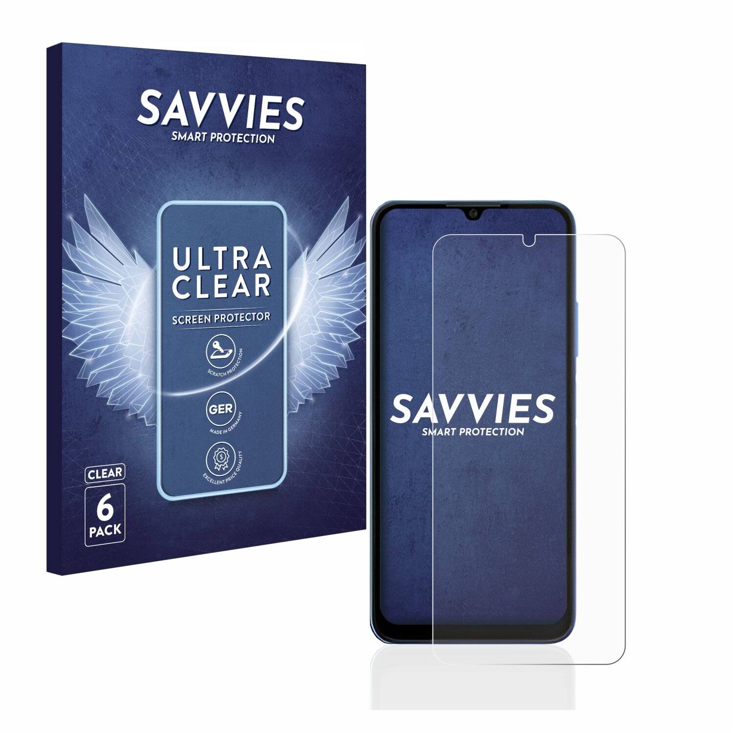6x Savvies SU75 Displayschutzfolie für HTC Wildfire E3