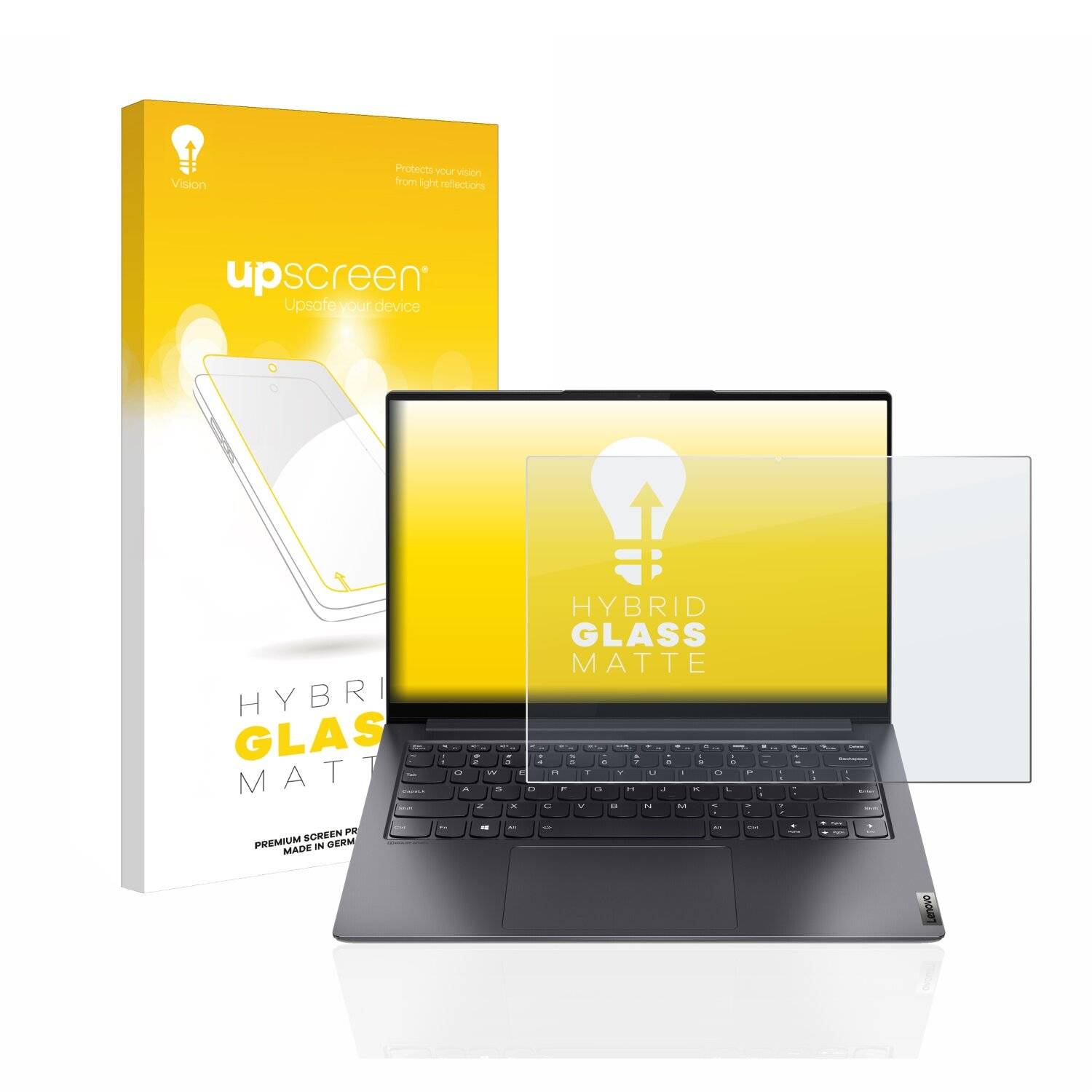 upscreen Hybrid Glass Matte Premium Schutzglas Folie für Lenovo Yoga Slim 7 Pro 14