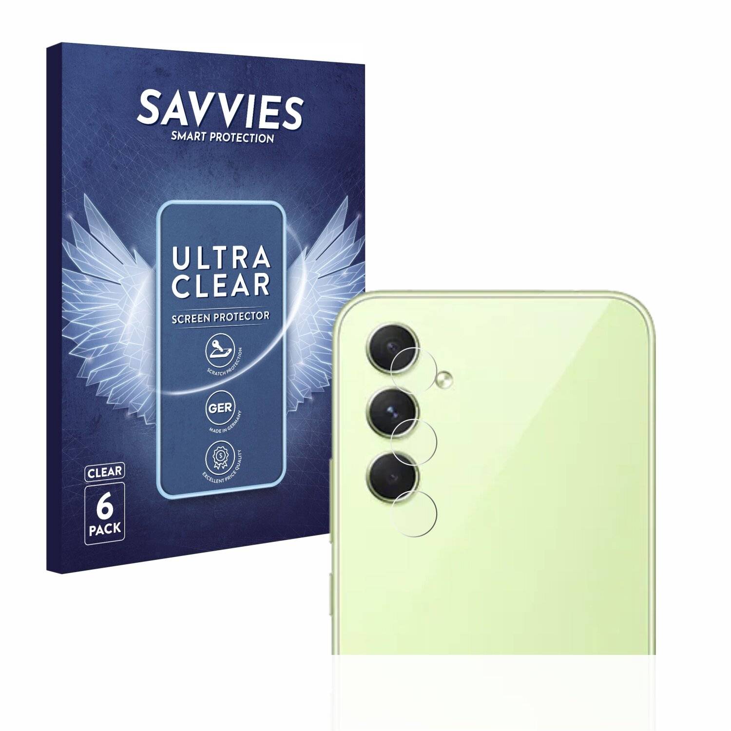 6x Savvies SU75 Displayschutzfolie für Samsung Galaxy A54 5G (NUR