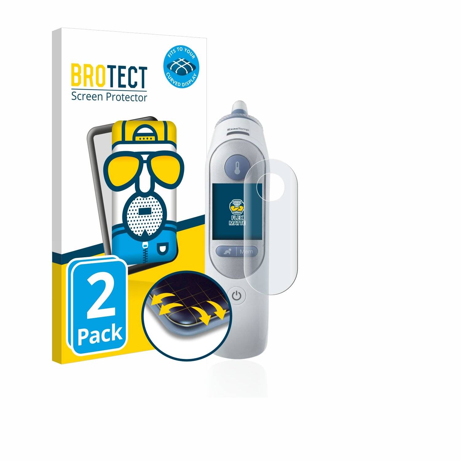 2x BROTECT Flex Matte Full-Cover Displayschutzfolie für Braun ThermoScan