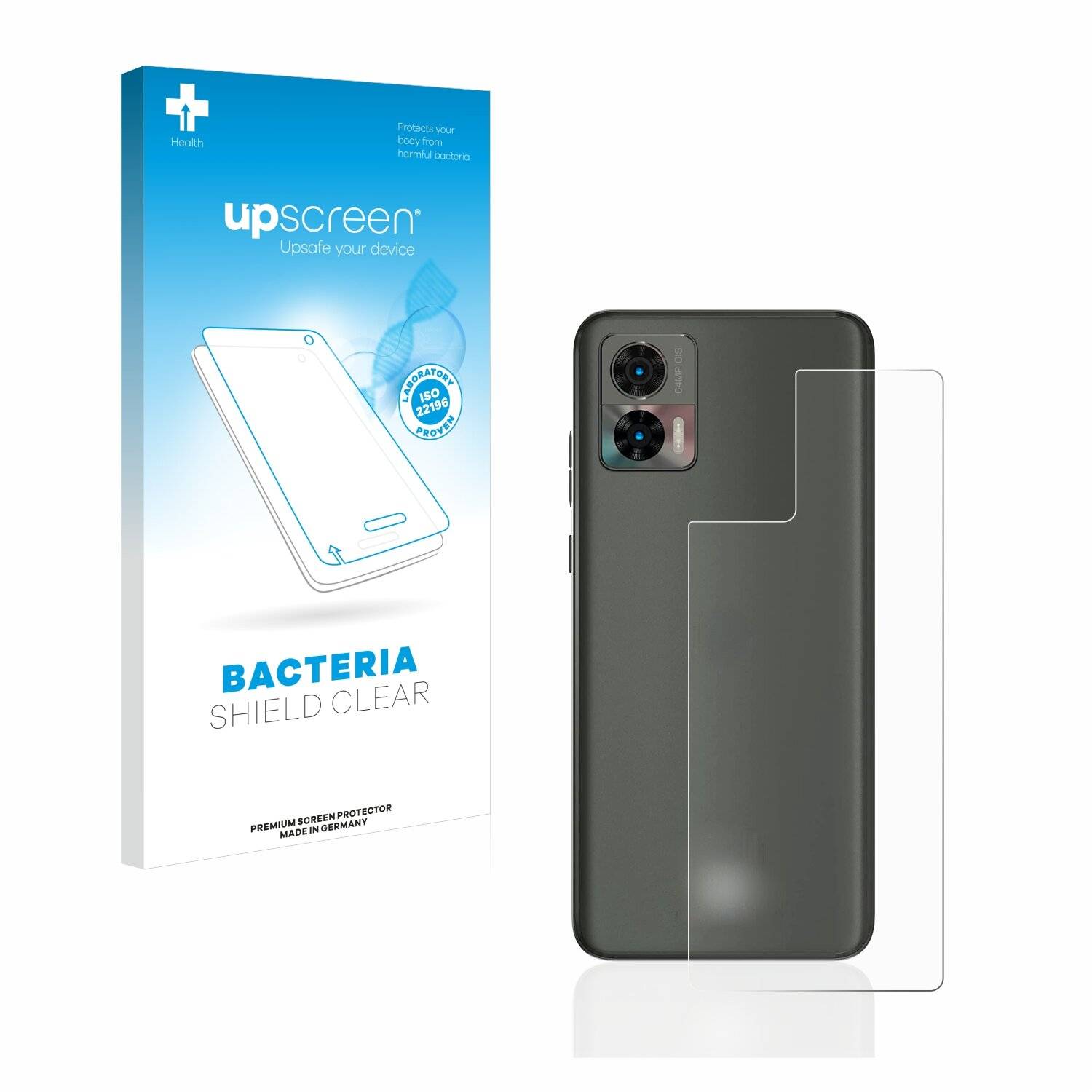 upscreen Bacteria Shield Clear Premium Antibakterielle Displayschutzfolie für Motorola Edge