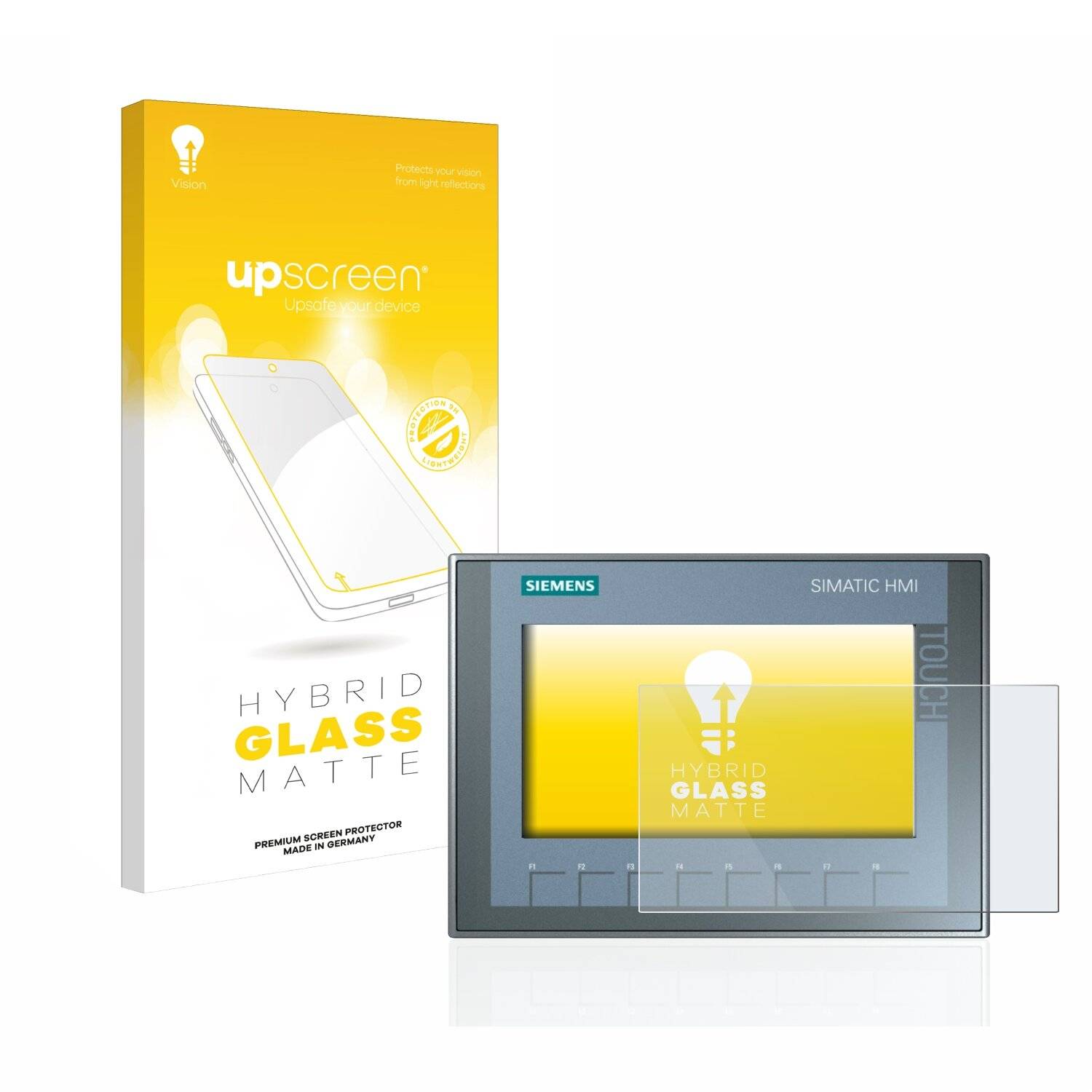 upscreen Hybrid Glass Matte Premium Schutzglas Folie für Siemens Simatic HMI KTP 700