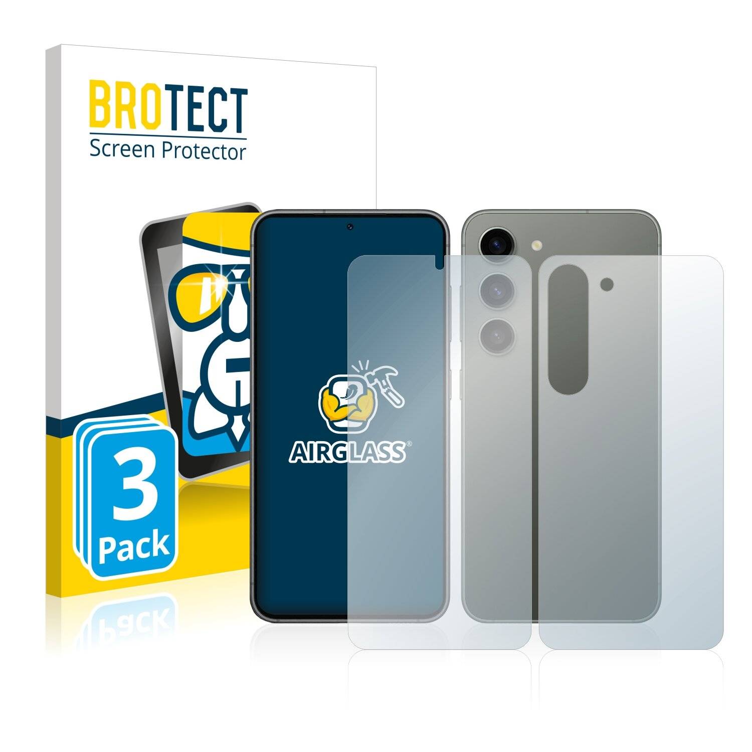 3x BROTECT AirGlass Schutzglas Folie für Samsung Galaxy S23 Plus