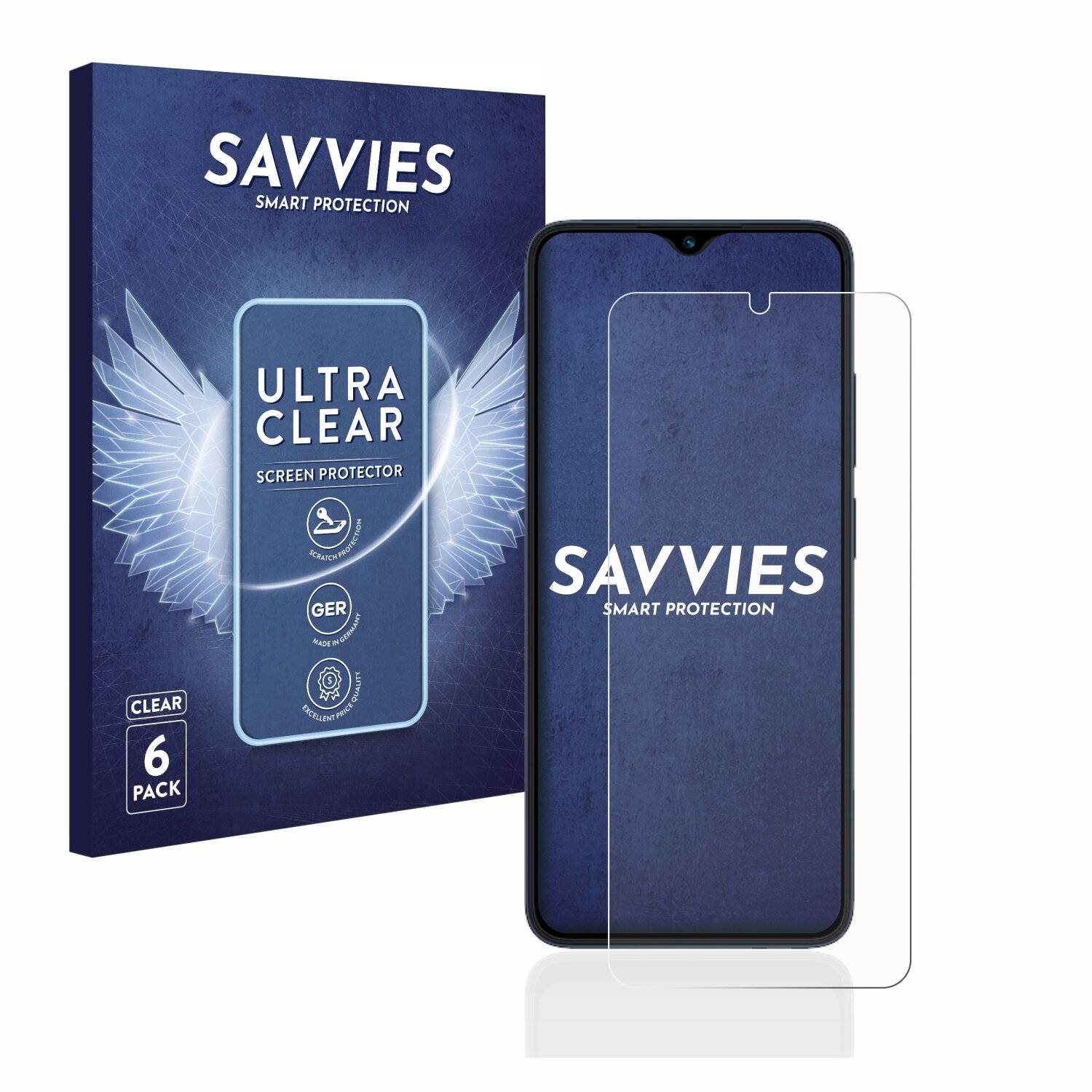 6x Savvies SU75 Displayschutzfolie für Xiaomi Redmi