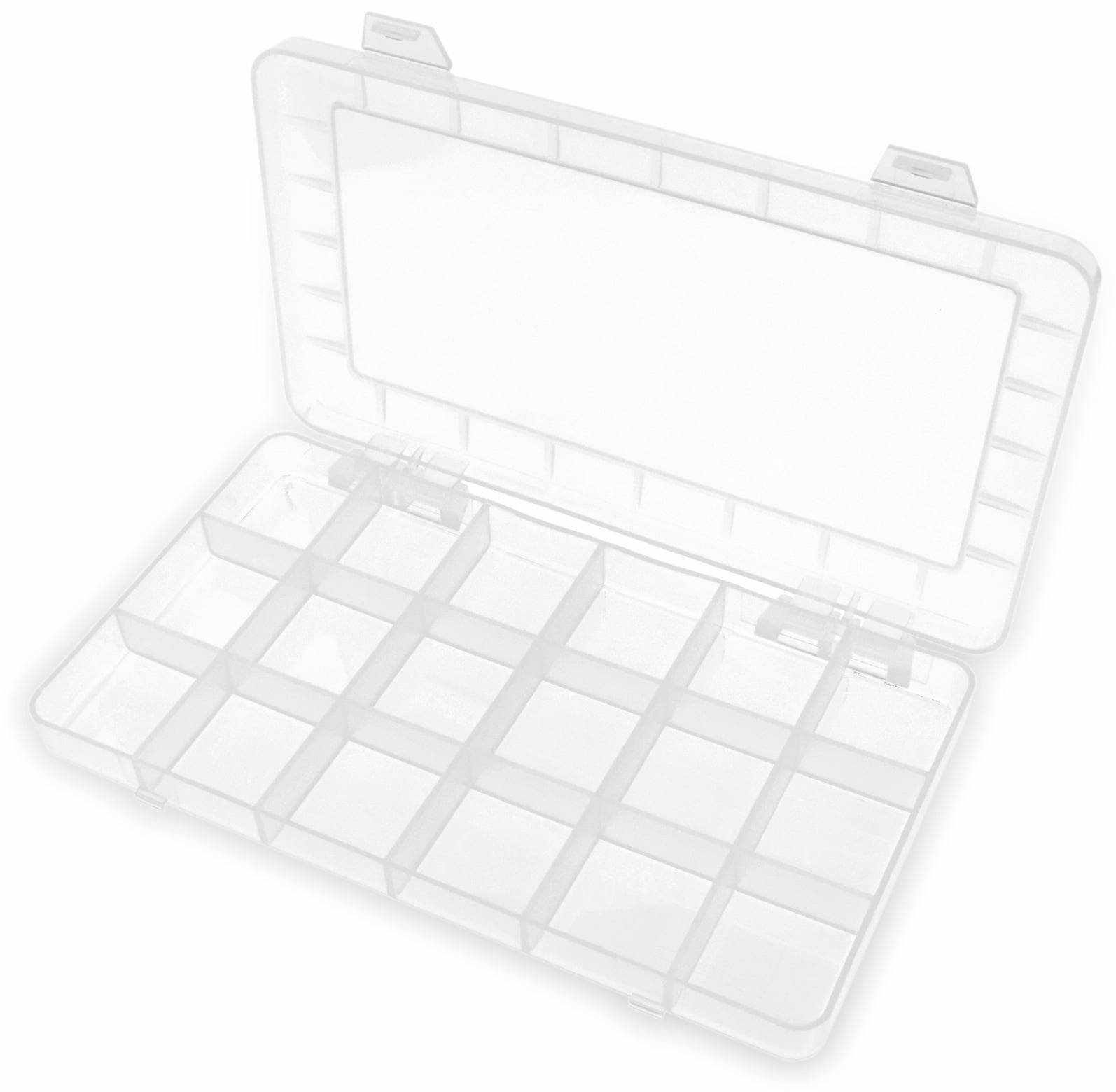 Sortimentsbox, 193x108x20, 18 Fächer, PP, transparent