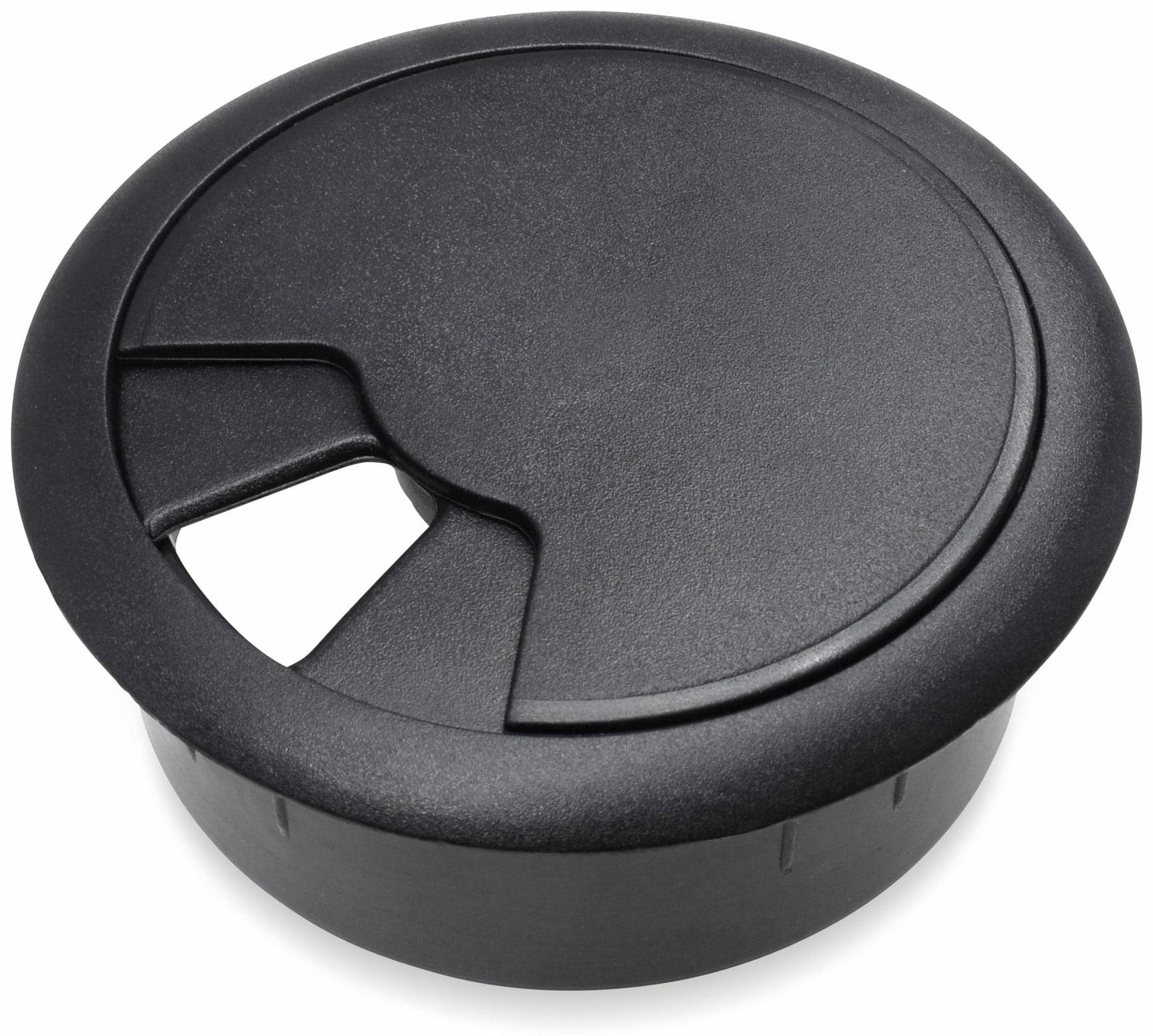 Kabeldurchführung für Arbeitsplatten, schwarz, 60 mm, ABS