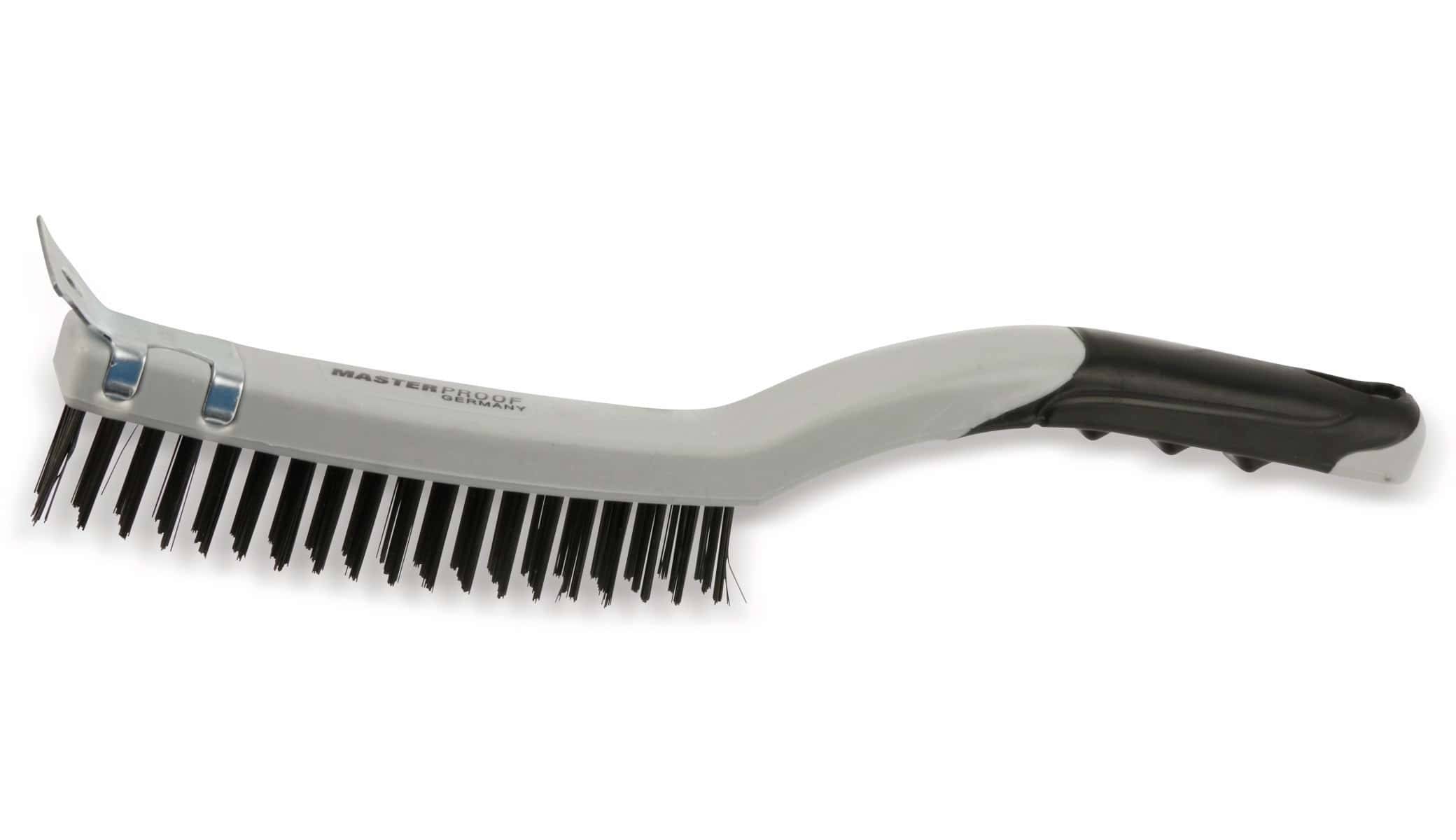 MASTERPROOF Drahtbürste, 3-reihig, mit Schaber