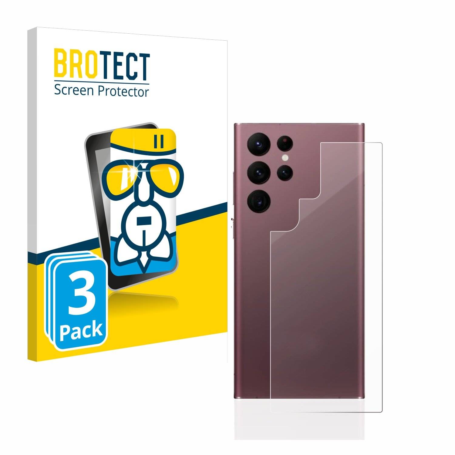 3x BROTECT AirGlass Schutzglas Folie für Samsung Galaxy S22 Ultra 5G Enterprise Edition