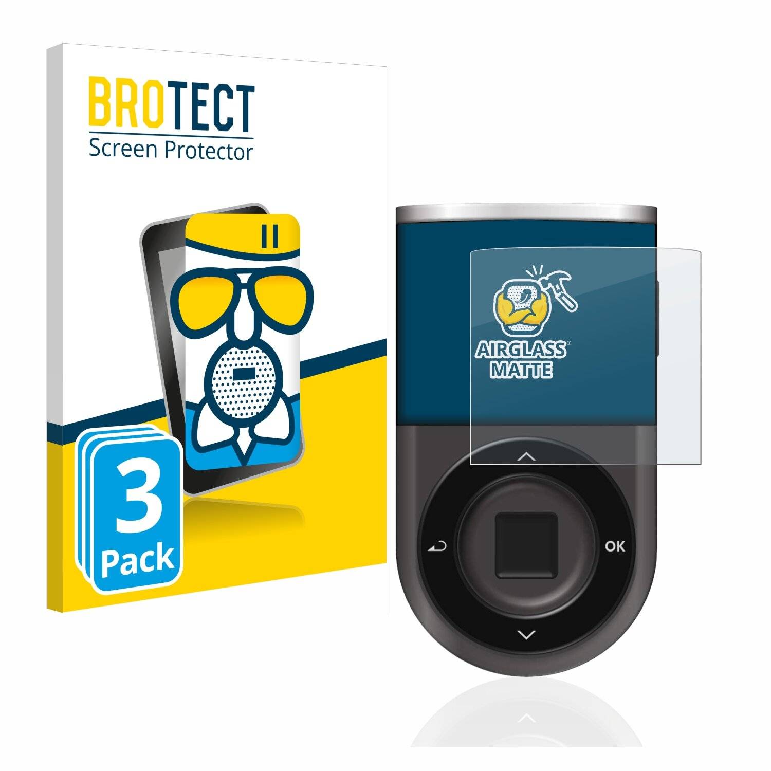 3x BROTECT AirGlass Matte Schutzglas Folie für DCENT Biometric