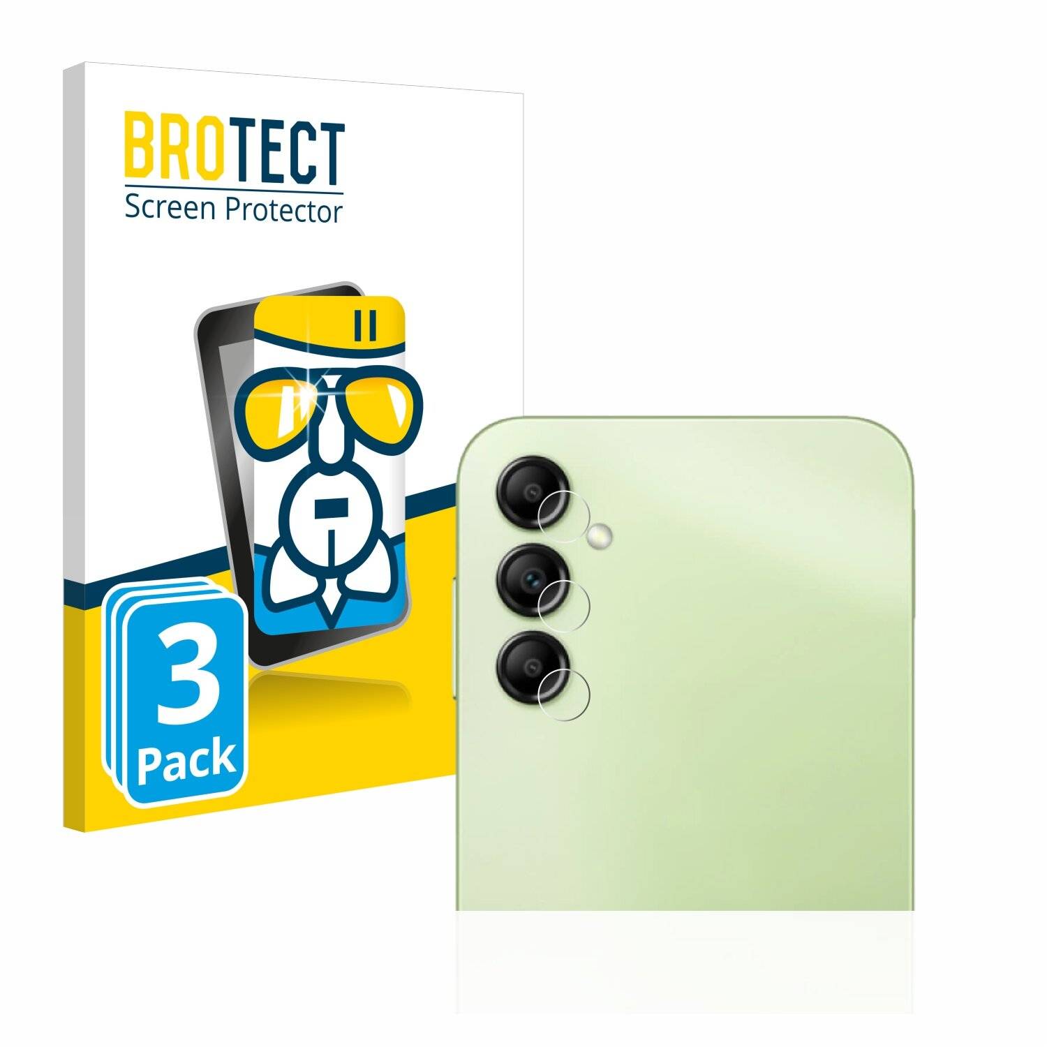 3x BROTECT AirGlass Schutzglas Folie für Samsung Galaxy A14 4G (NUR