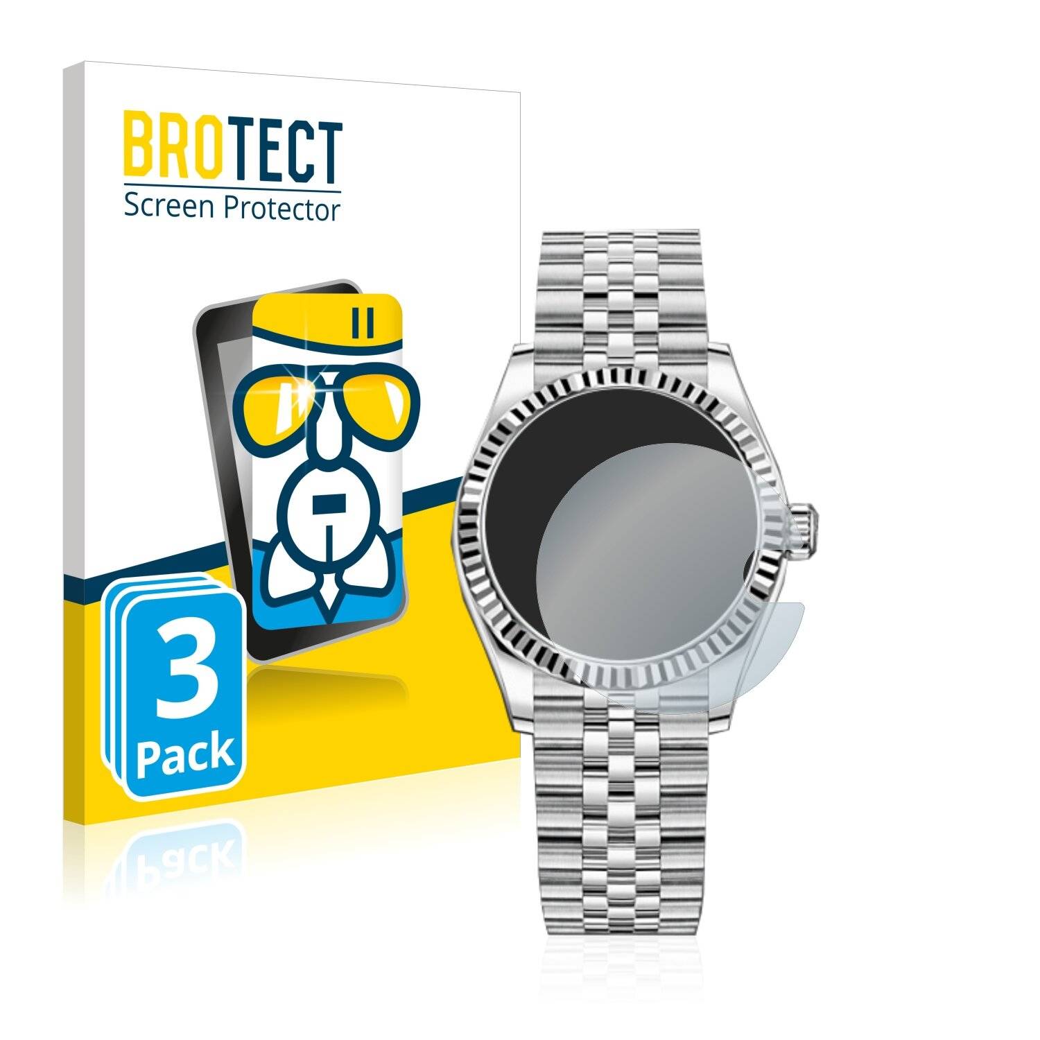 3x BROTECT AirGlass Schutzglas Folie für Rolex Datejust