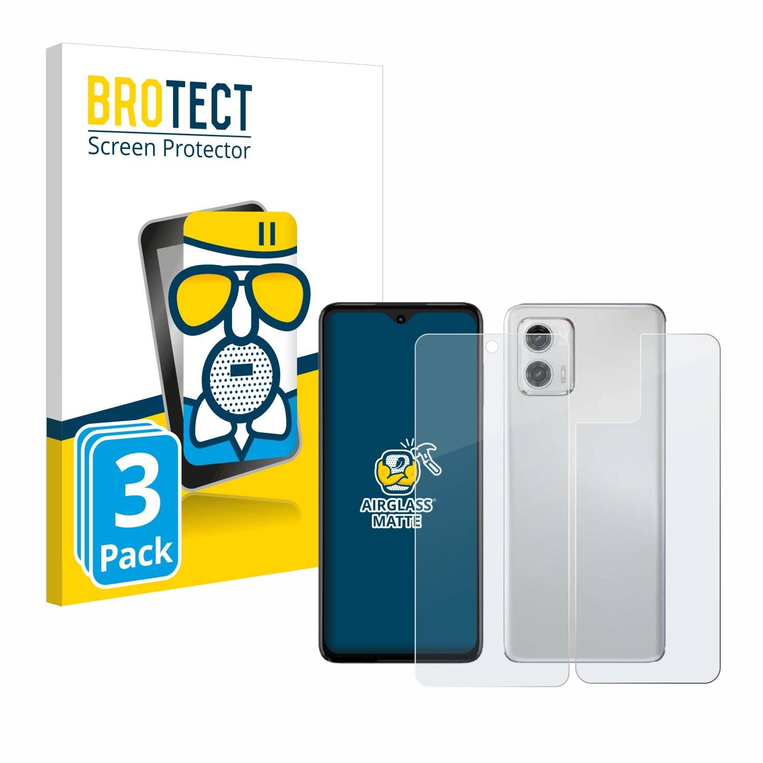3x BROTECT AirGlass Matte Schutzglas Folie für Motorola Moto G73 5G