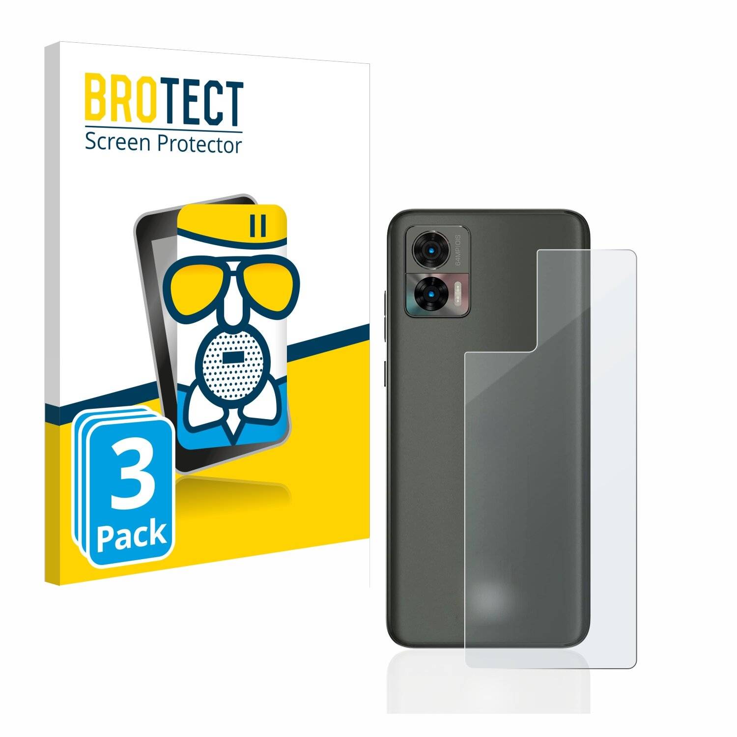 3x BROTECT AirGlass Matte Schutzglas Folie für Motorola Edge 30 Neo