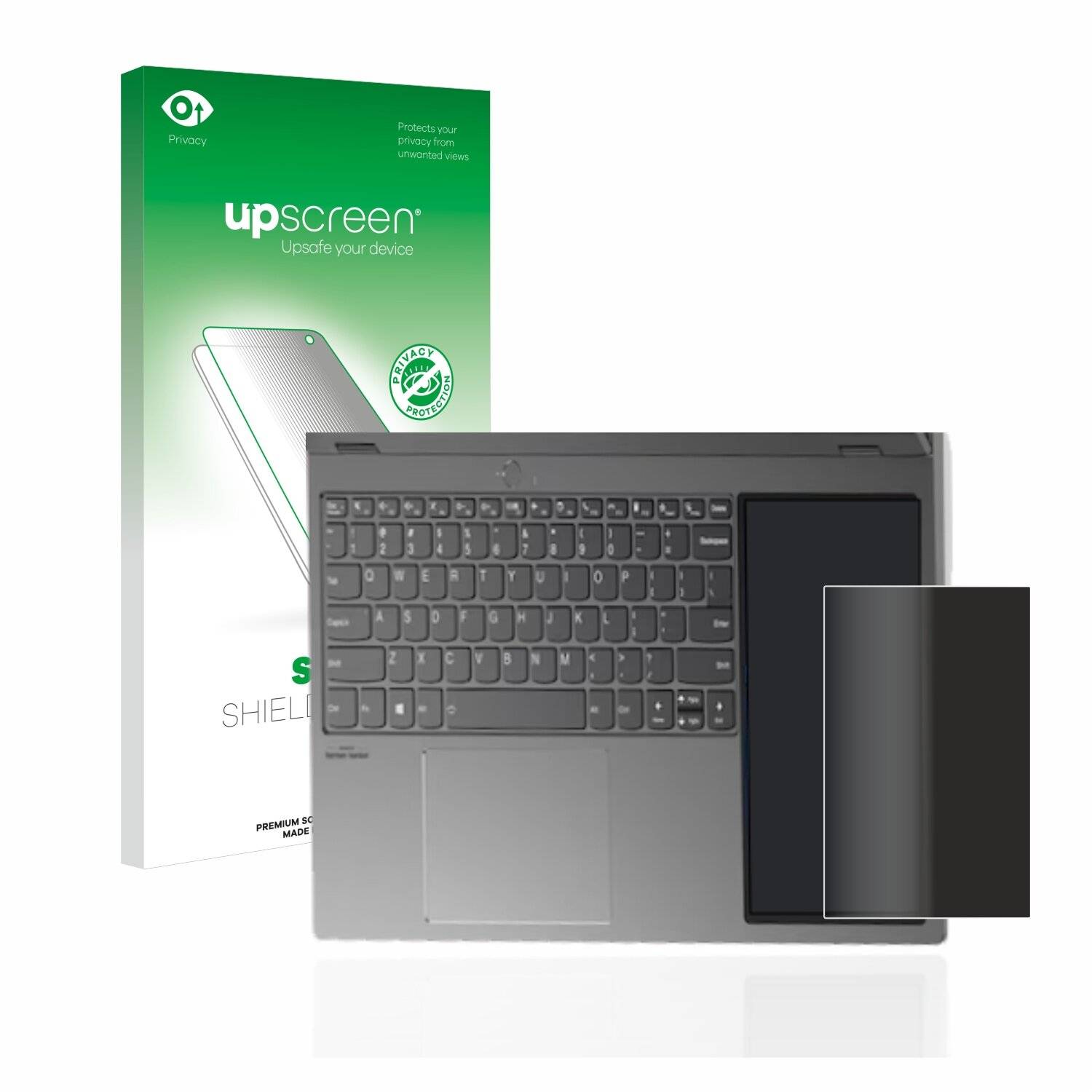 upscreen Spy Shield Clear Premium Blickschutzfolie für Lenovo ThinkBook Plus Gen 3 (Unteres