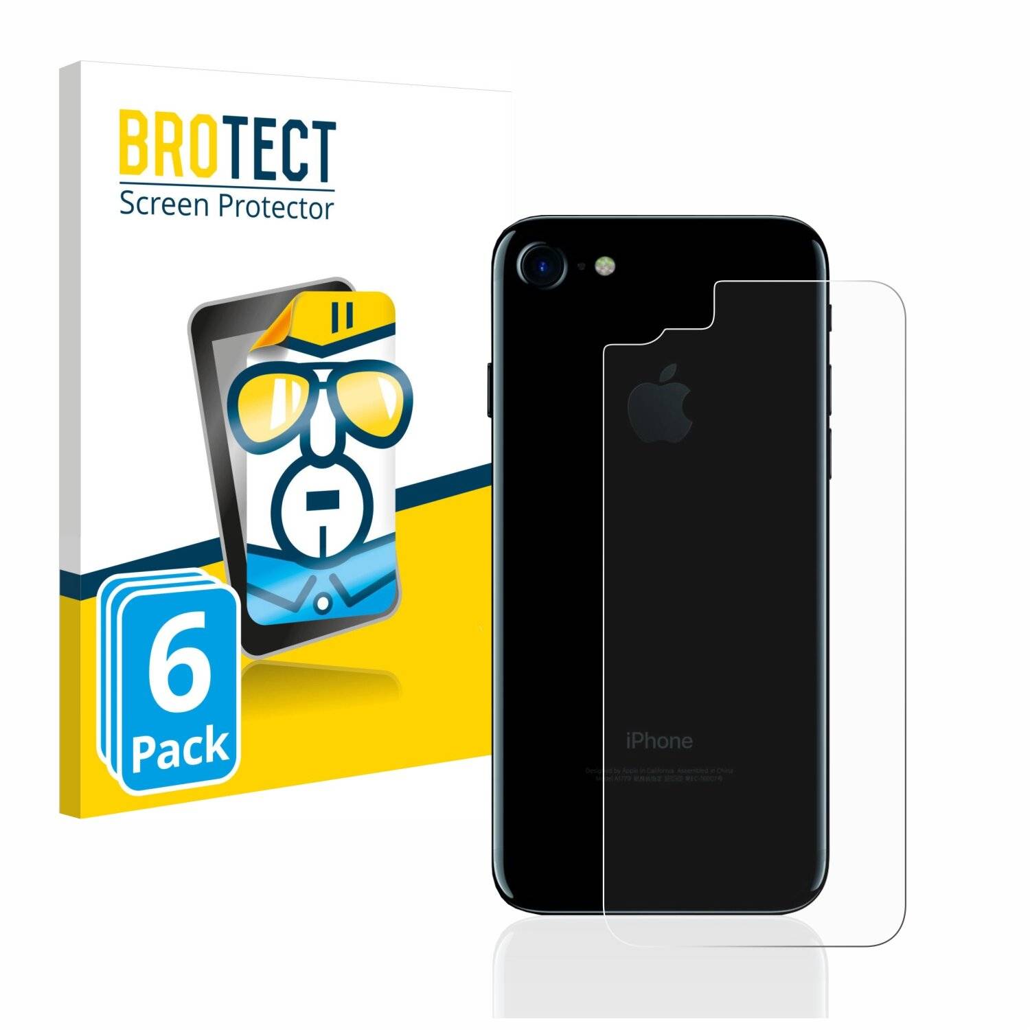 6x BROTECT HD-Clear Displayschutzfolie für Apple iPhone 7 Rückseite (gesamte