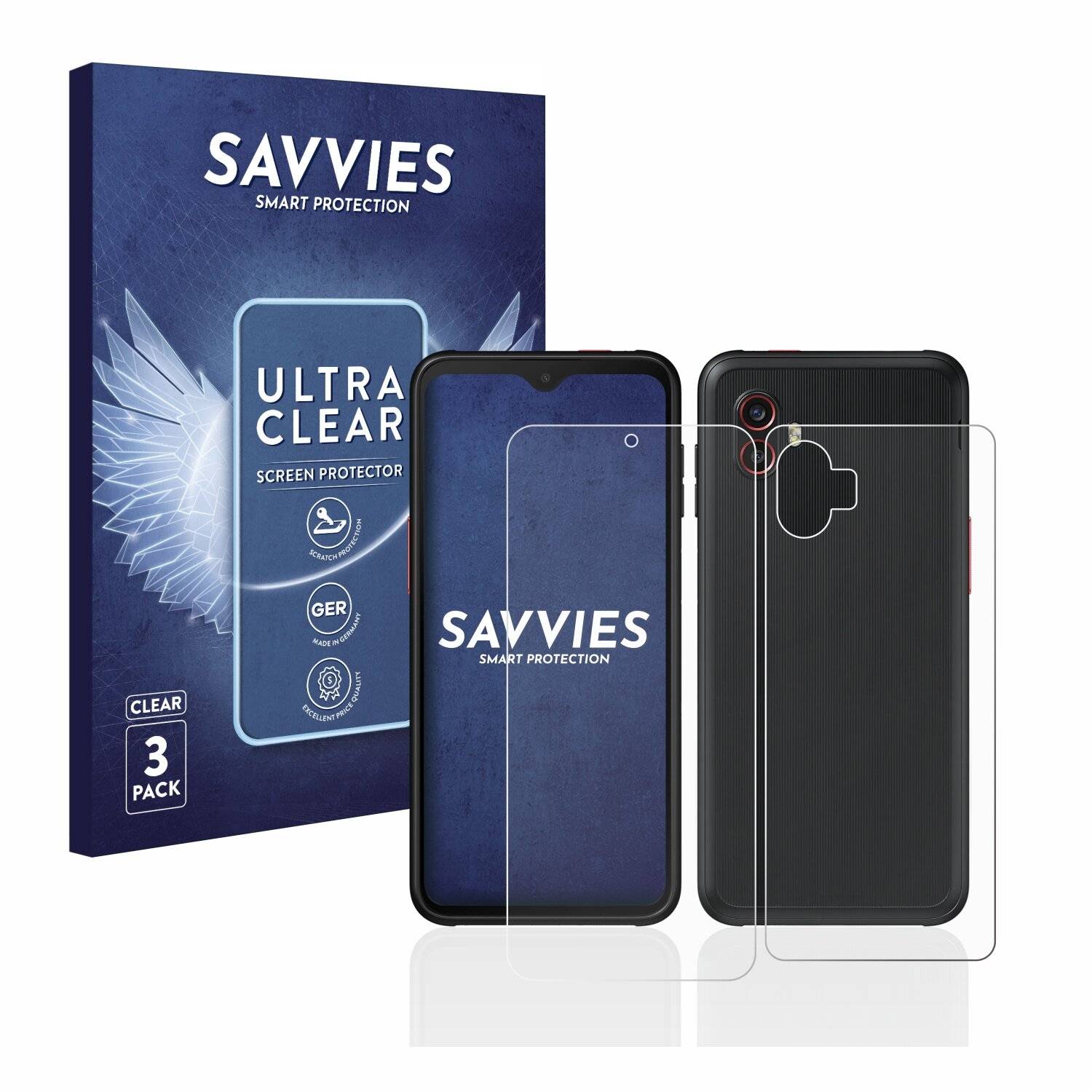 6x Savvies SU75 Displayschutzfolie für Samsung Galaxy Xcover 6 Pro Enterprise Edition