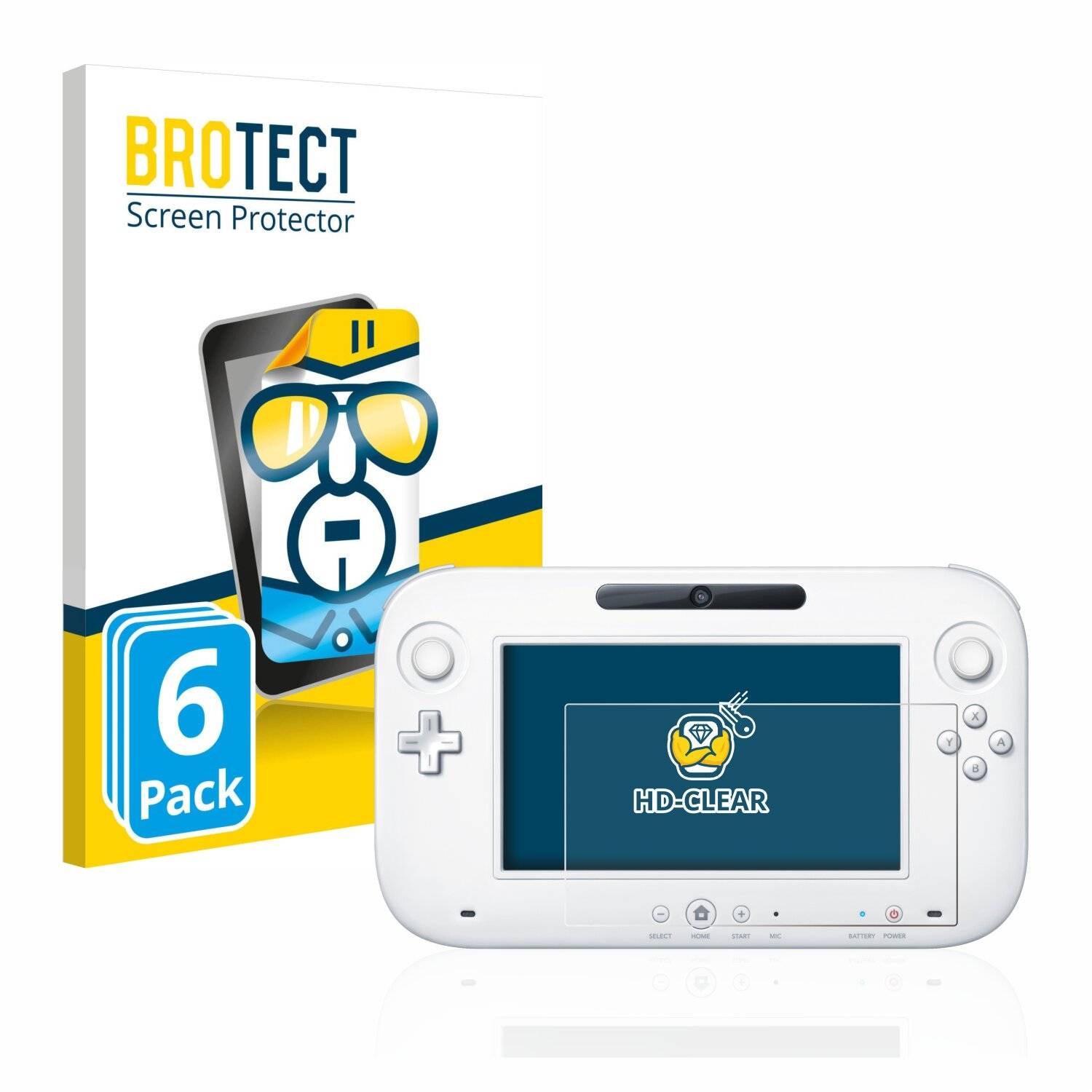 6x BROTECT HD-Clear Displayschutzfolie für Nintendo Wii U GamePad