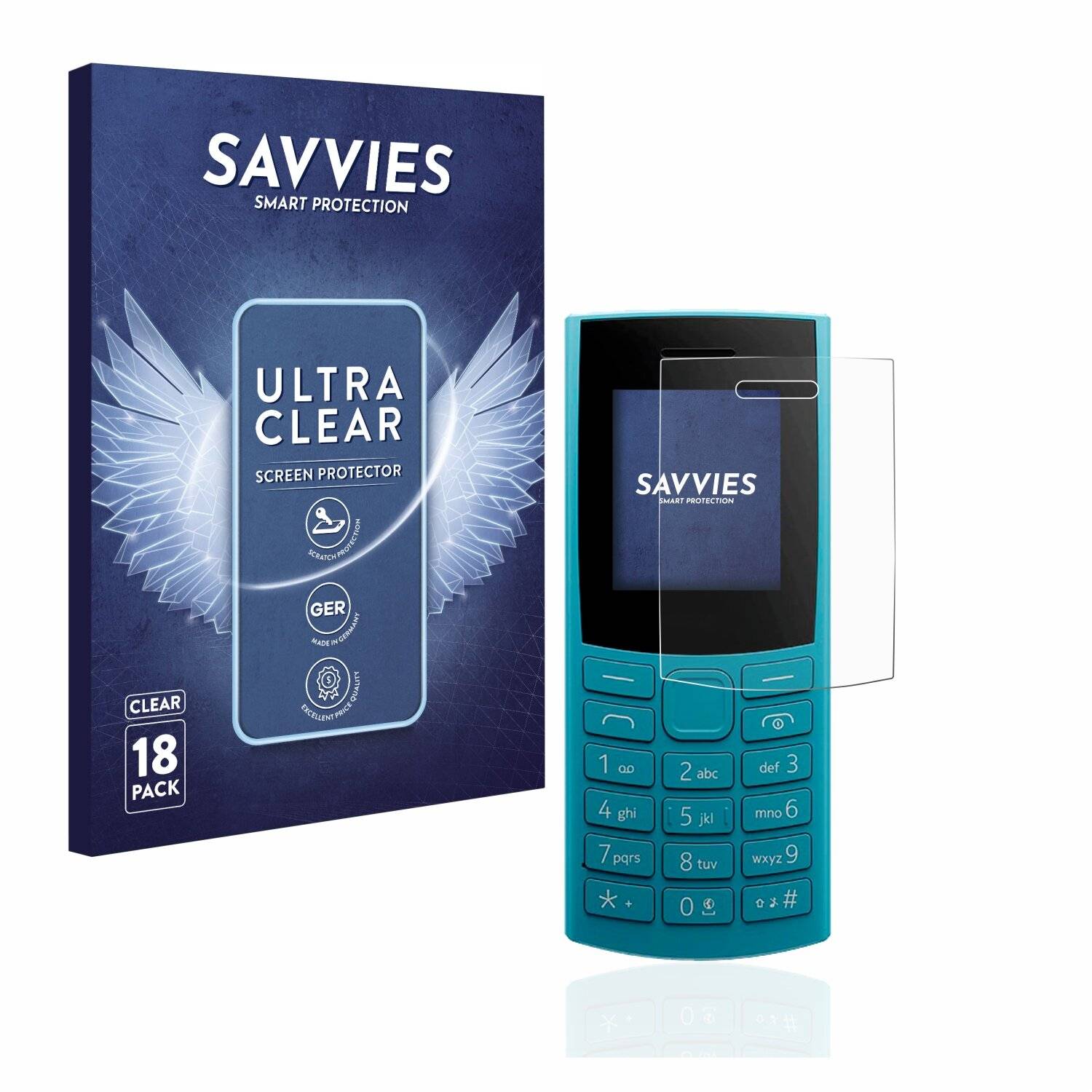 18x Savvies SU75 Displayschutzfolie für Nokia 106 4G