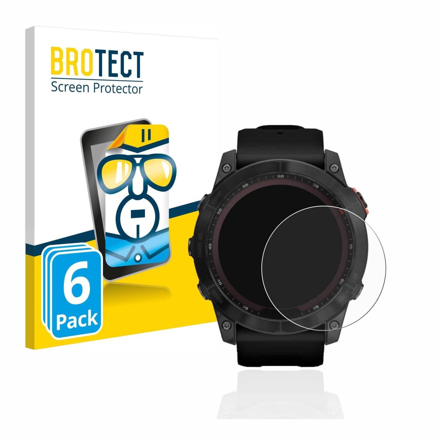 6x BROTECT HD-Clear Displayschutzfolie für Garmin Fenix 7X (51