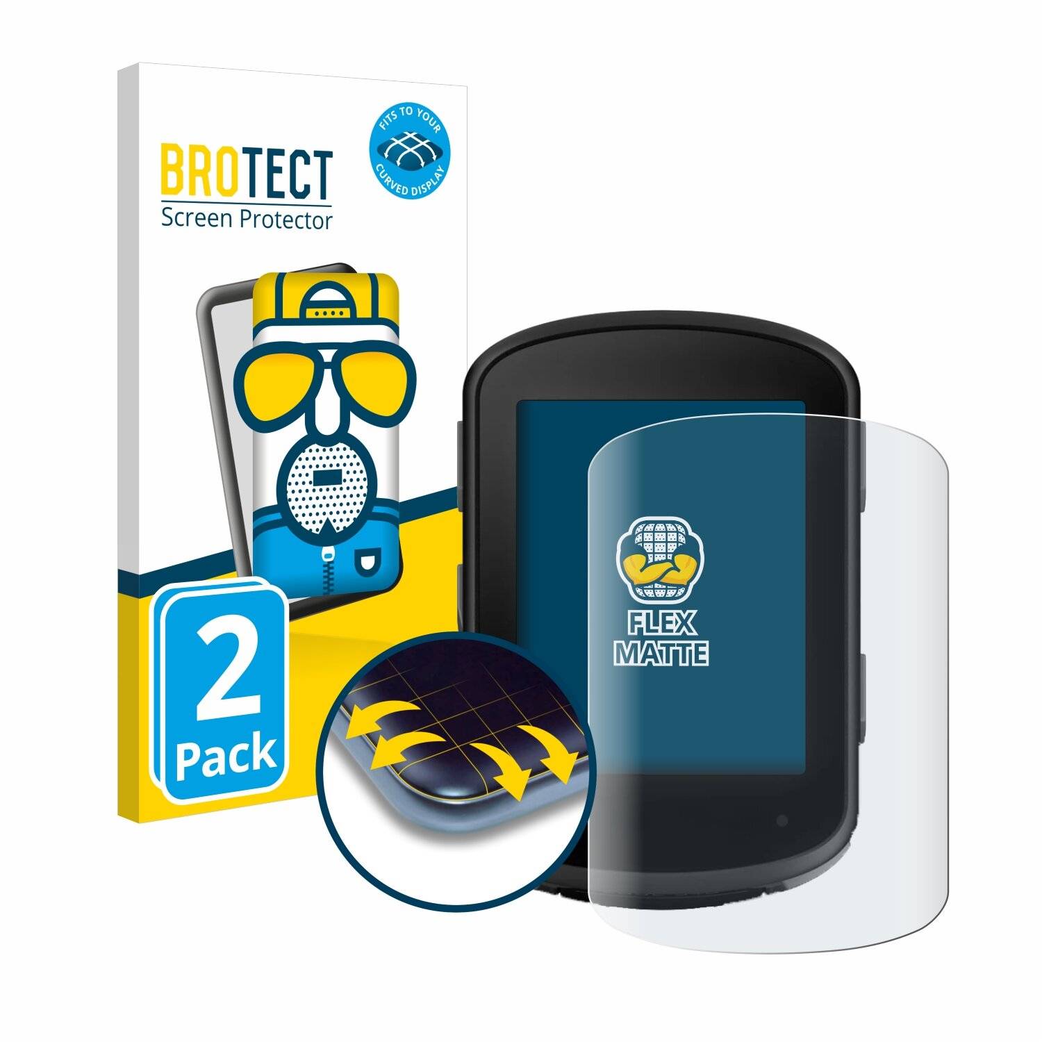 2x BROTECT Flex Matte Full-Cover Displayschutzfolie für Garmin Edge