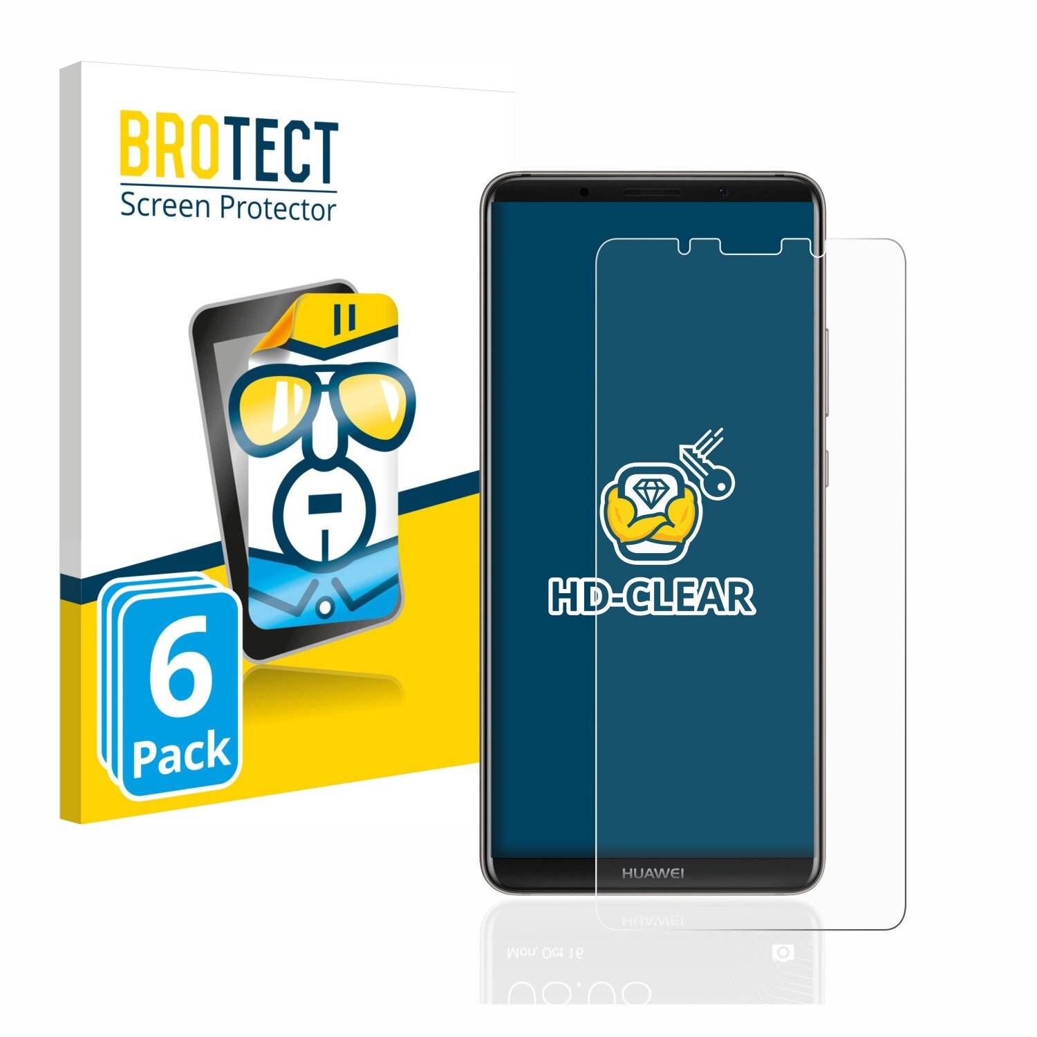 6x BROTECT HD-Clear Displayschutzfolie für Huawei Mate 10