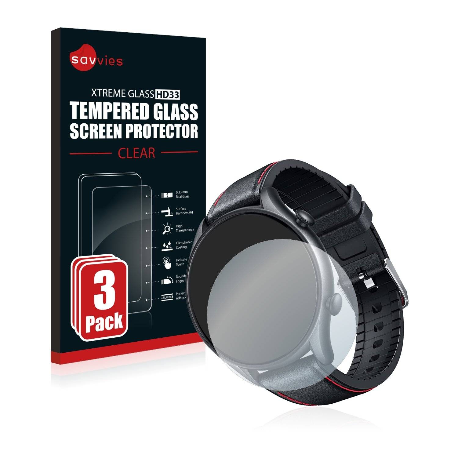 3x Savvies HD33 Clear Schutzglas für Weybon
