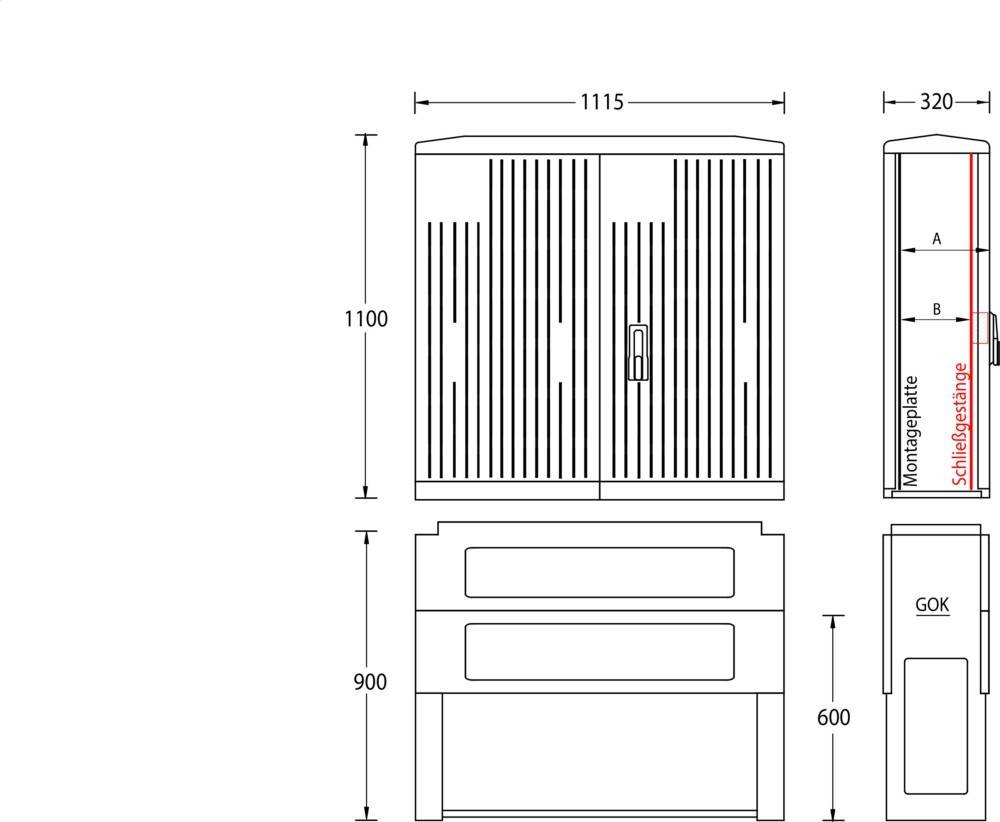 uesa Normschrank IP44 A120-M-1100