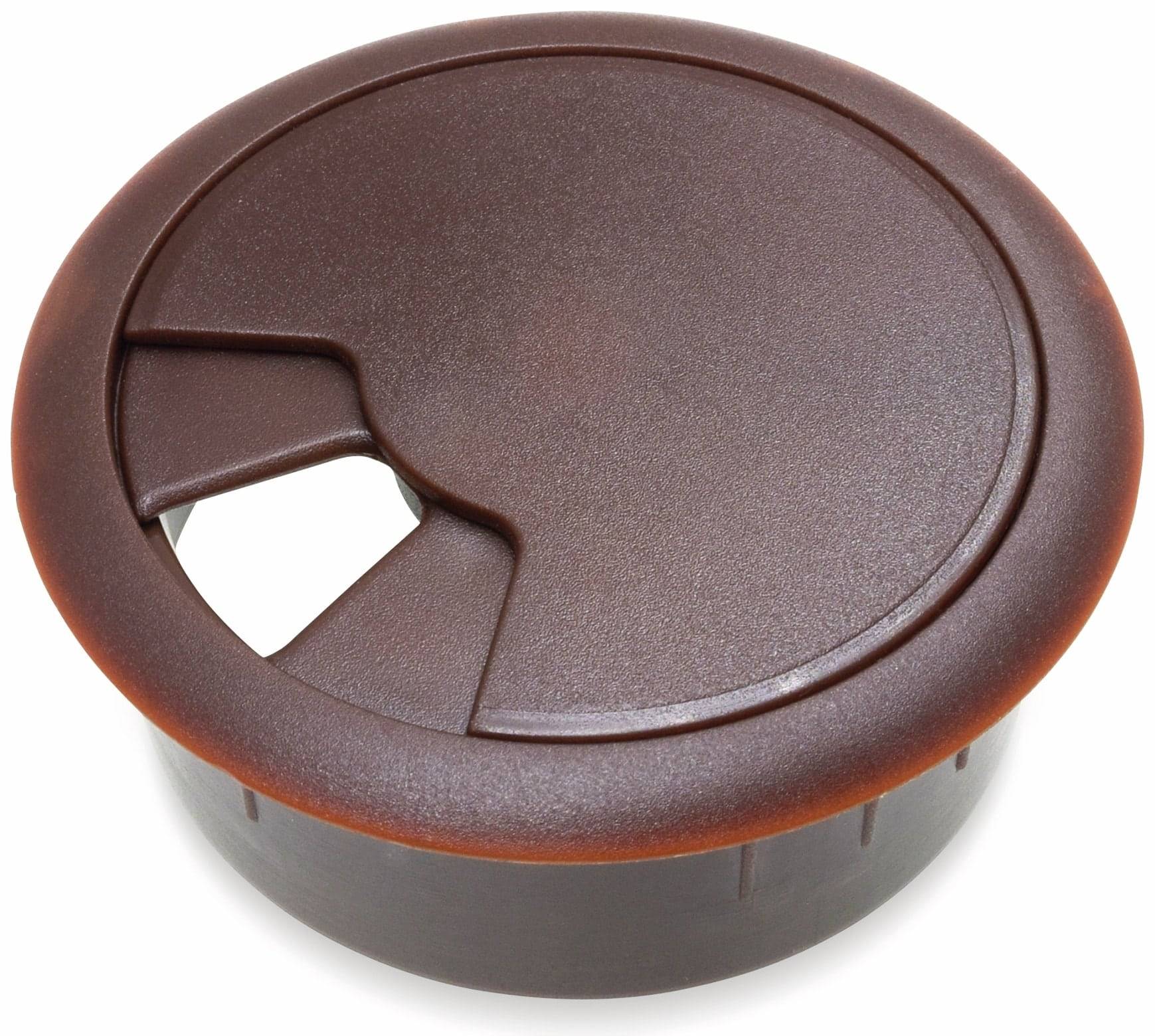 Kabeldurchführung für Arbeitsplatten, braun, 60 mm, ABS