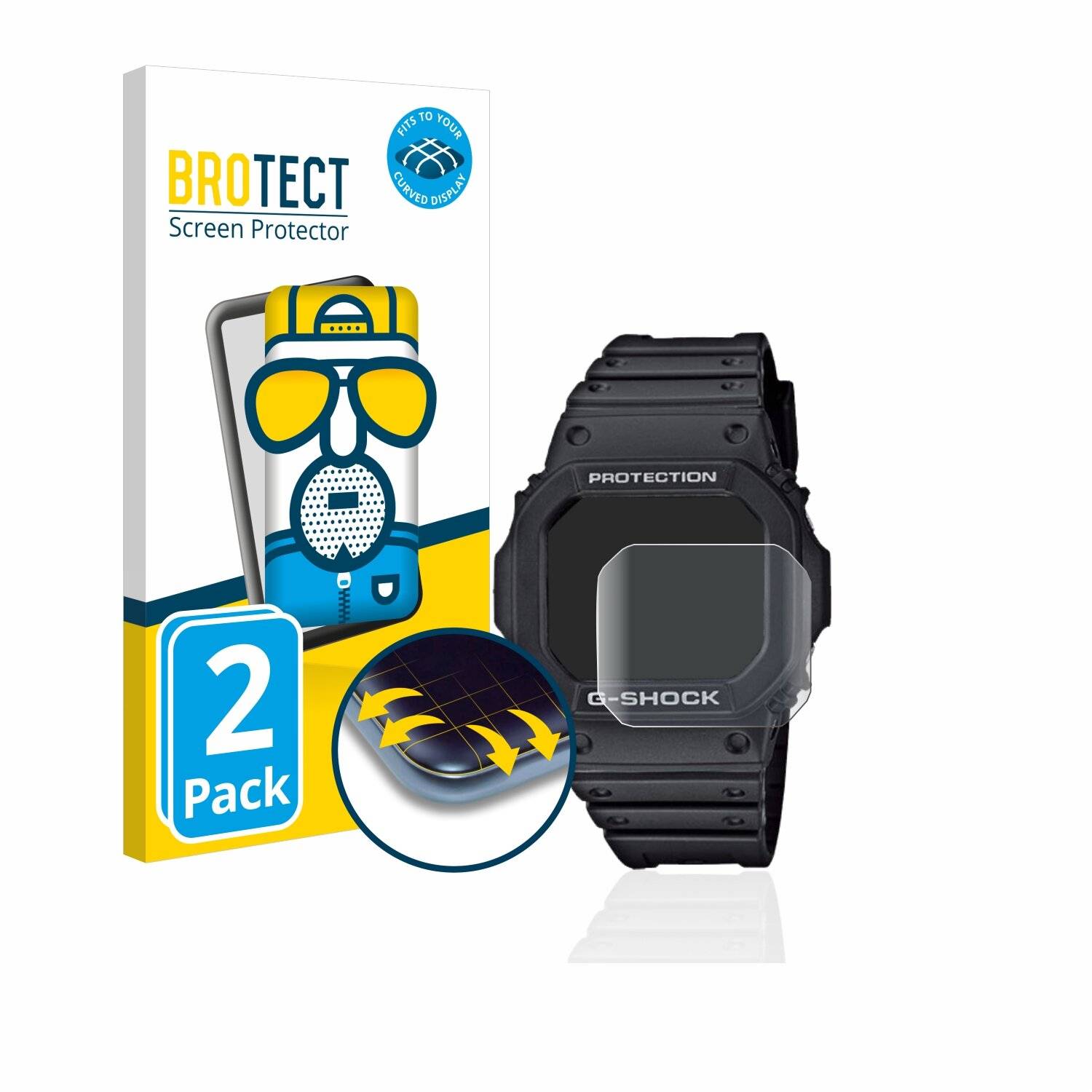 2x BROTECT Flex Matte Full-Cover Displayschutzfolie für Casio G-Shock
