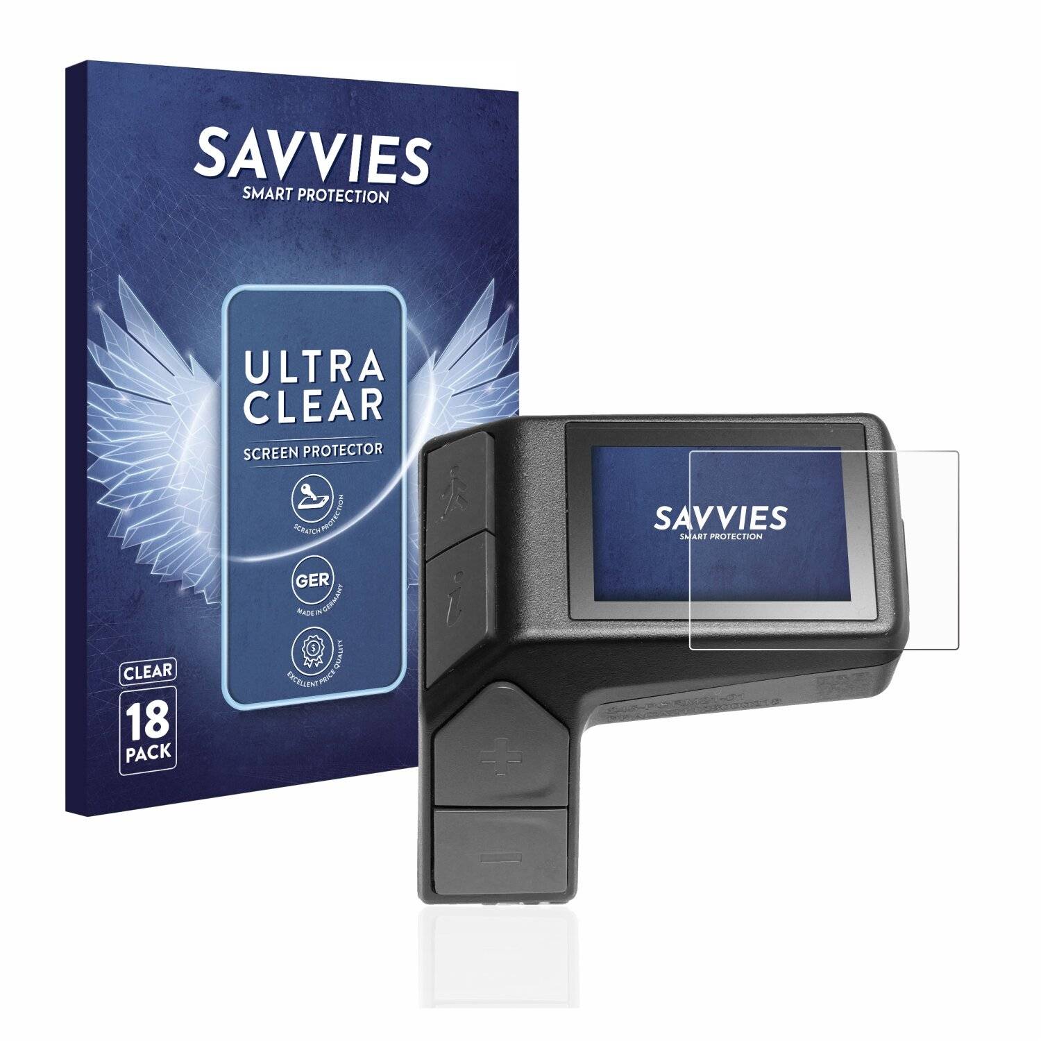 18x Savvies SU75 Displayschutzfolie für Giant Ridecontrol