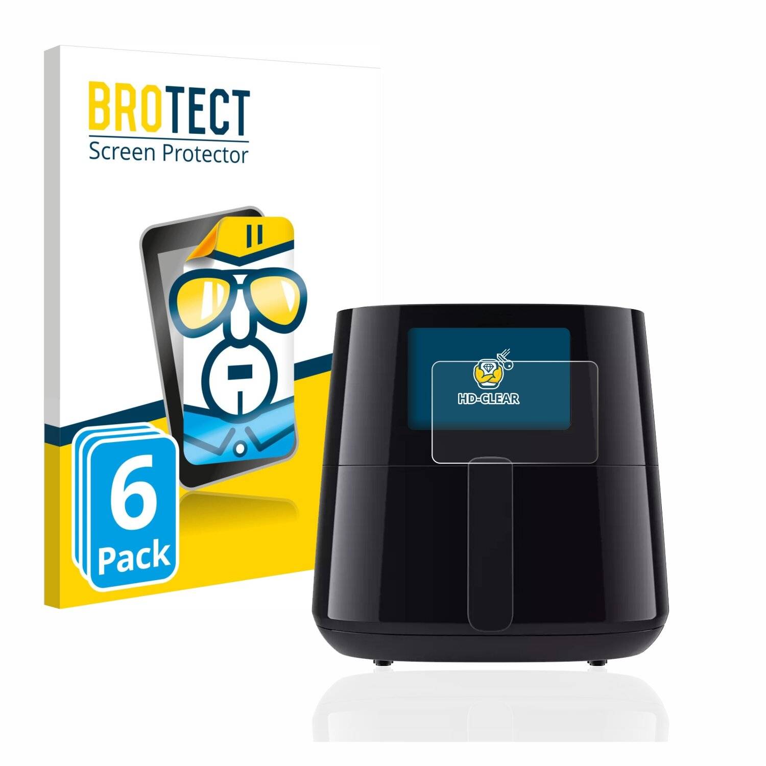 6x BROTECT HD-Clear Displayschutzfolie für Philips Essential Airfryer XL
