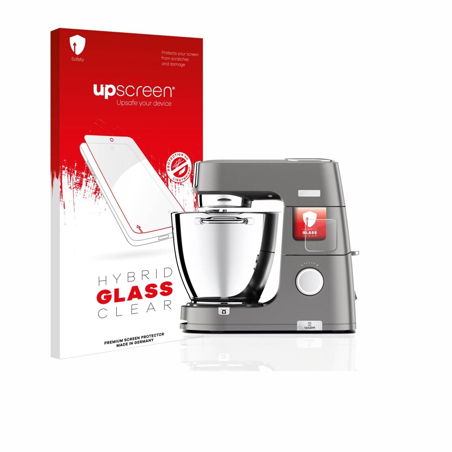 upscreen Hybrid Glass Clear Premium Schutzglas Folie für Kenwood Titanium Chef Patissier