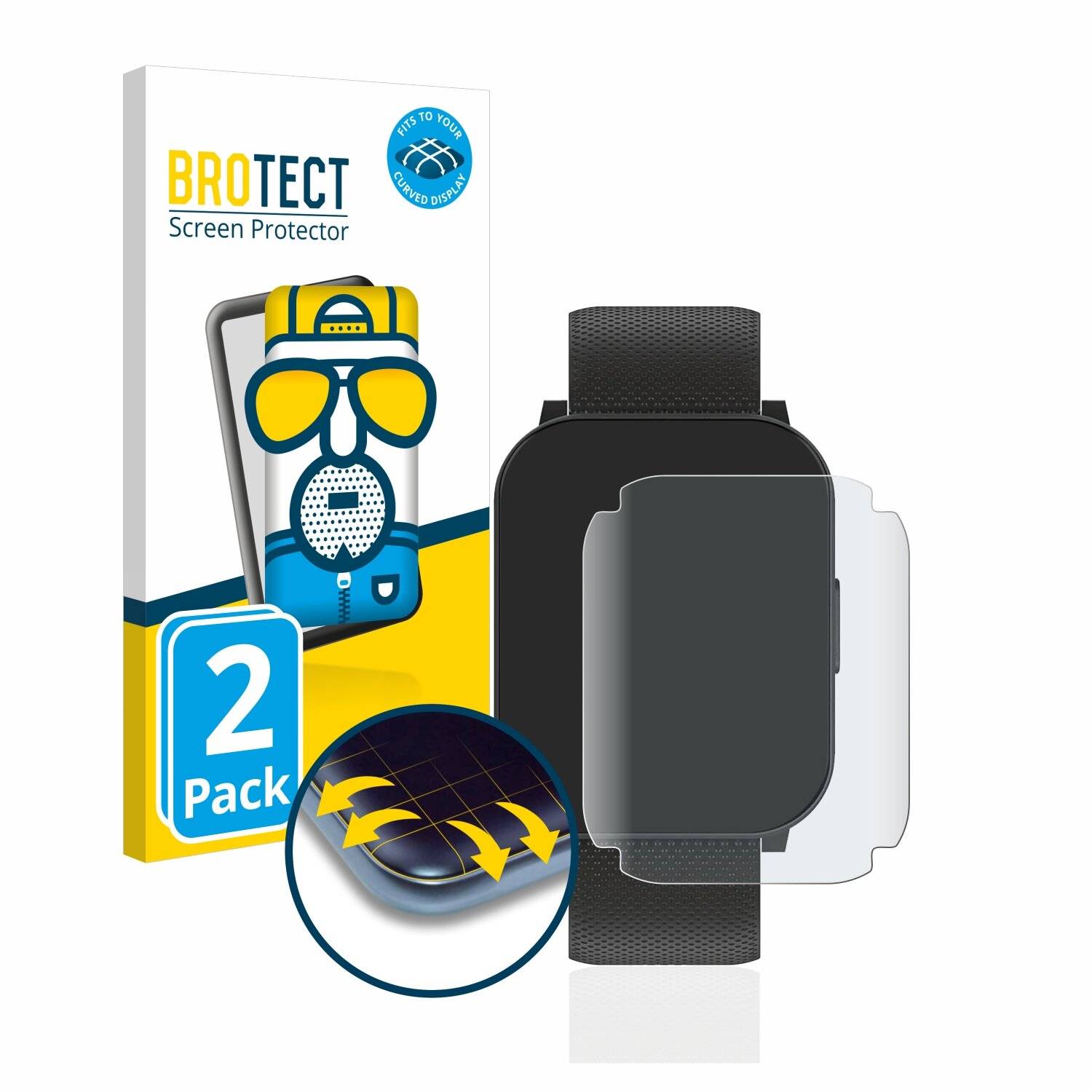2x BROTECT Flex Matte Full-Cover Displayschutzfolie für HiFuture FutureFit
