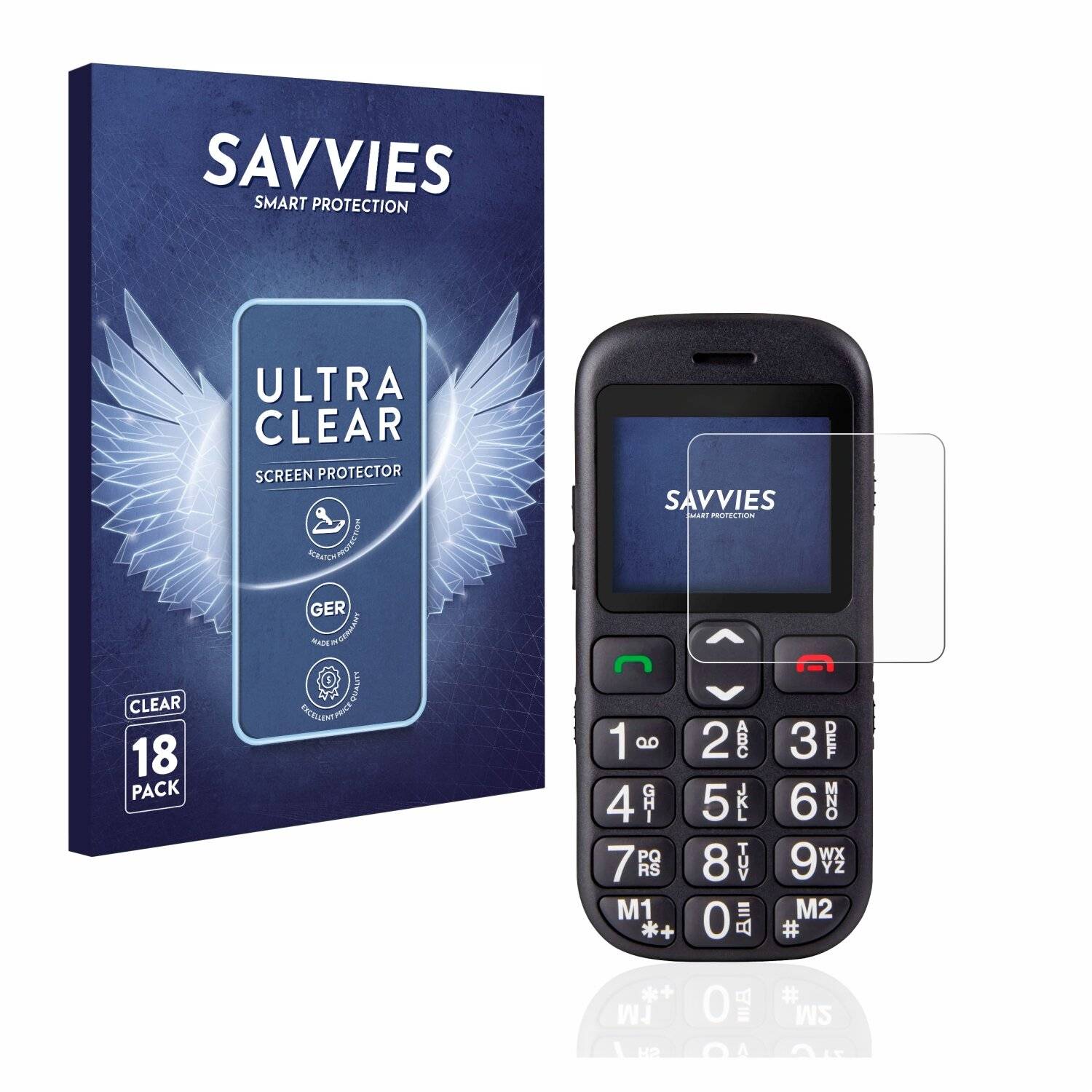 18x Savvies SU75 Displayschutzfolie für Swisstone BBM