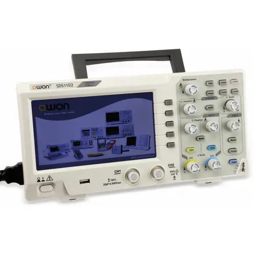 OWON LCD Speicher-Oszilloskop SDS1102, 2-Kanal, 100 MHz, USB OWON LCD Speicher-Oszilloskop SDS1102, 2-Kanal, 100 MHz, USB