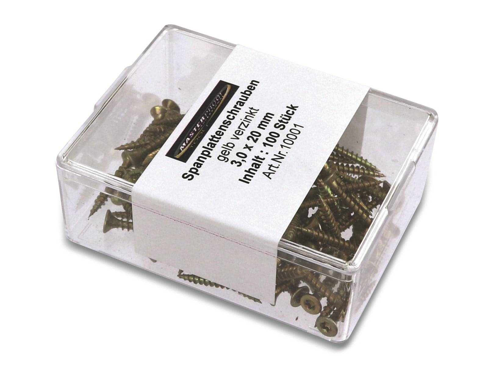 MASTERPROOF Spanplattenschrauben, 20x3,0 mm, 100 Stück