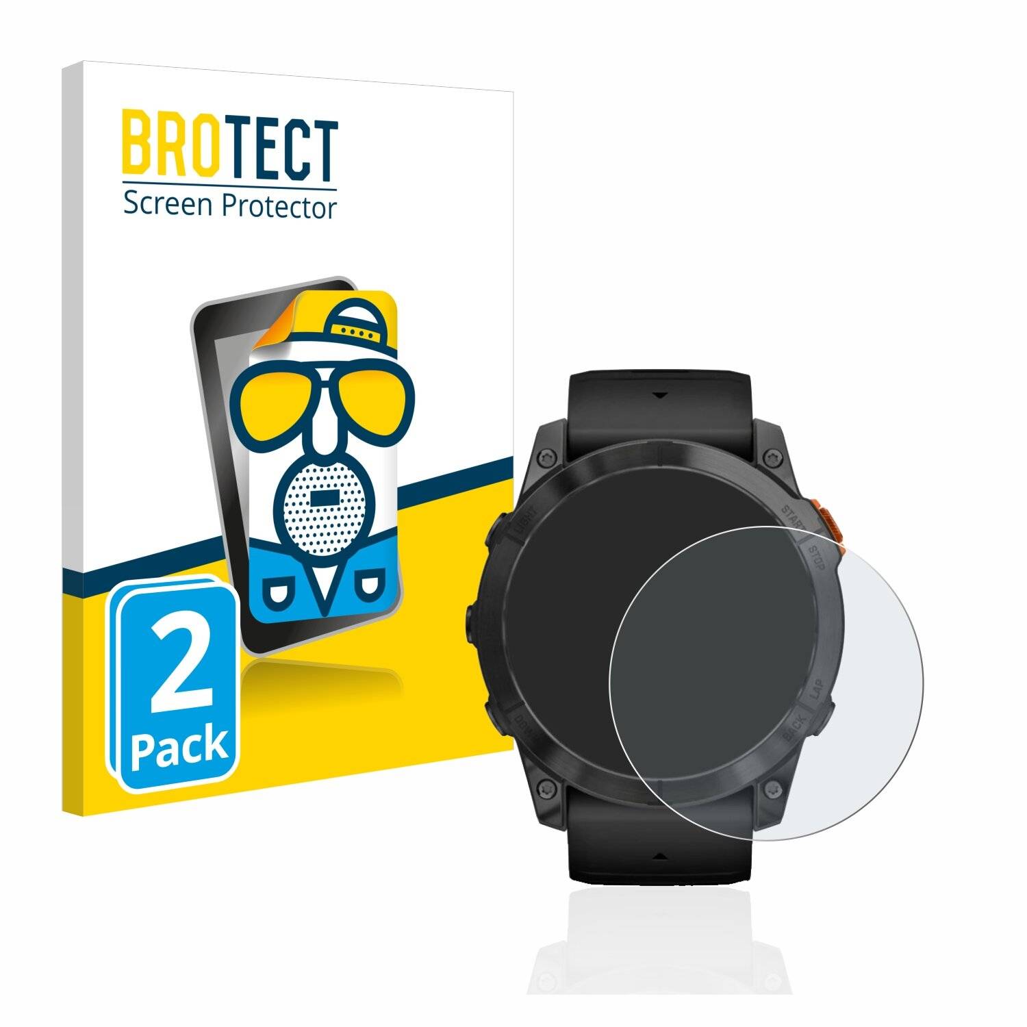 2x BROTECT Matte Displayschutzfolie für Garmin Fenix 7X Pro Solar (51 mm) - Entspiegelt,