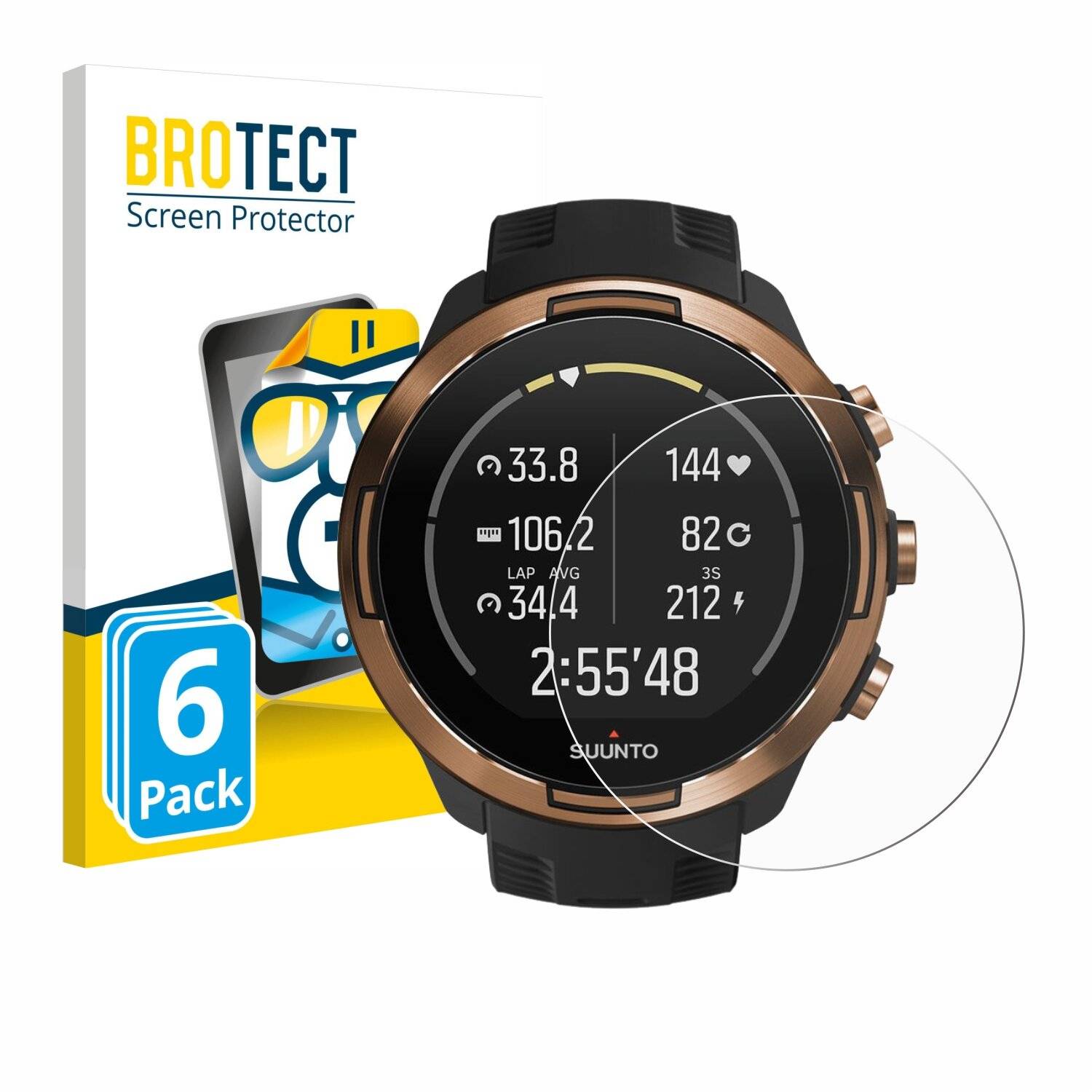 6x BROTECT HD-Clear Displayschutzfolie für Suunto 9