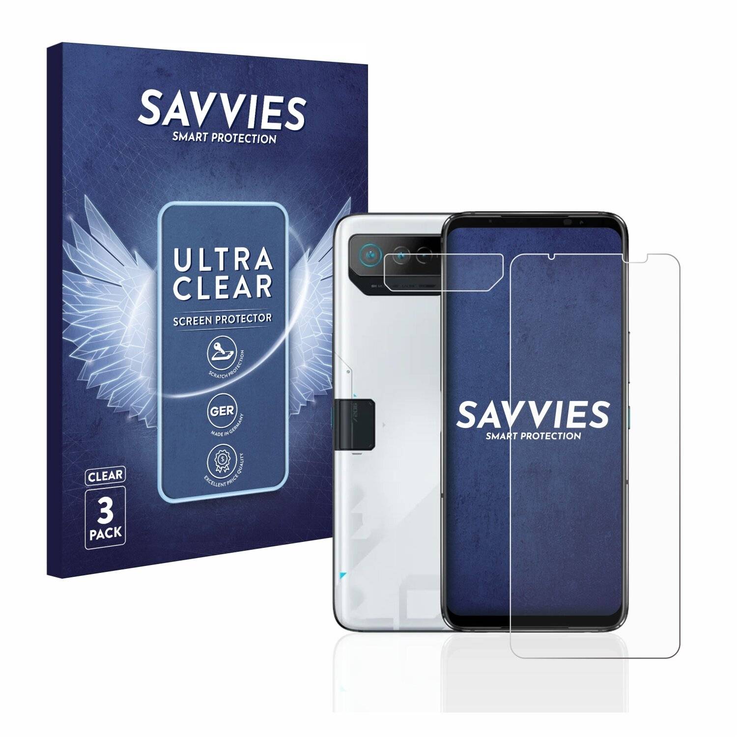 6x Savvies SU75 Displayschutzfolie für Asus ROG Phone 7 Ultimate