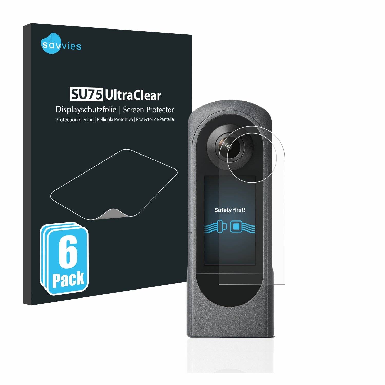 6x Savvies SU75 Displayschutzfolie für Ricoh Theta