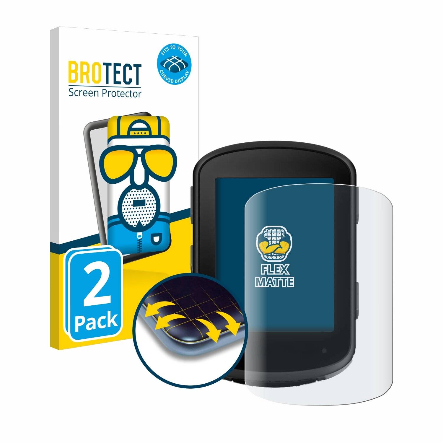 2x BROTECT Flex Matte Full-Cover Displayschutzfolie für Garmin Edge