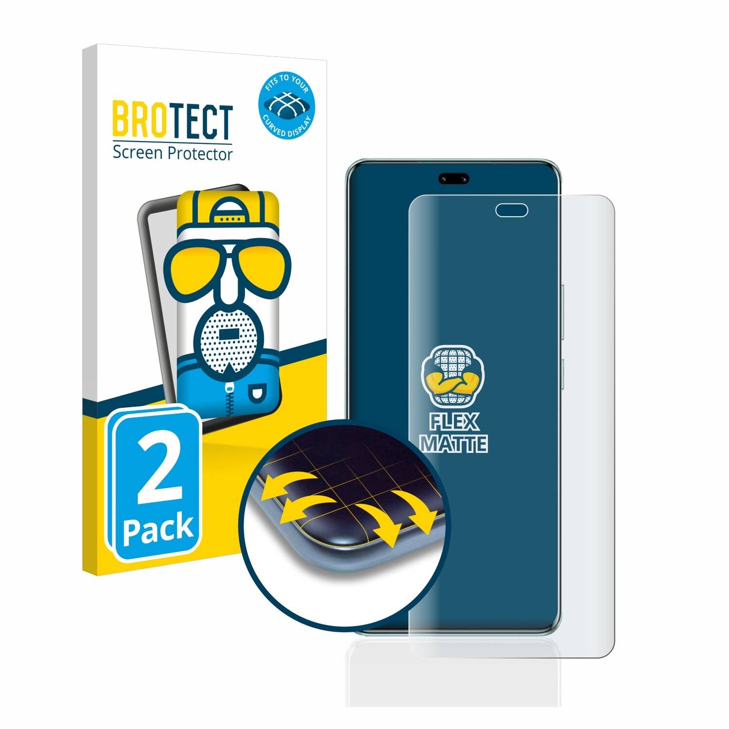 2x BROTECT Flex Matte Full-Cover Displayschutzfolie für Honor 90