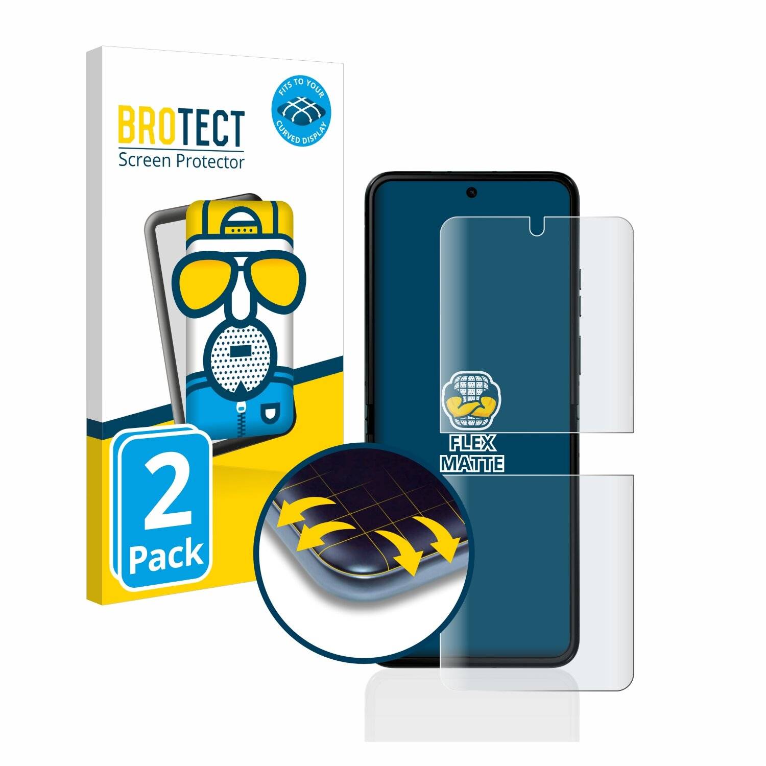 2x BROTECT Flex Matte Full-Cover Displayschutzfolie für Motorola Razr
