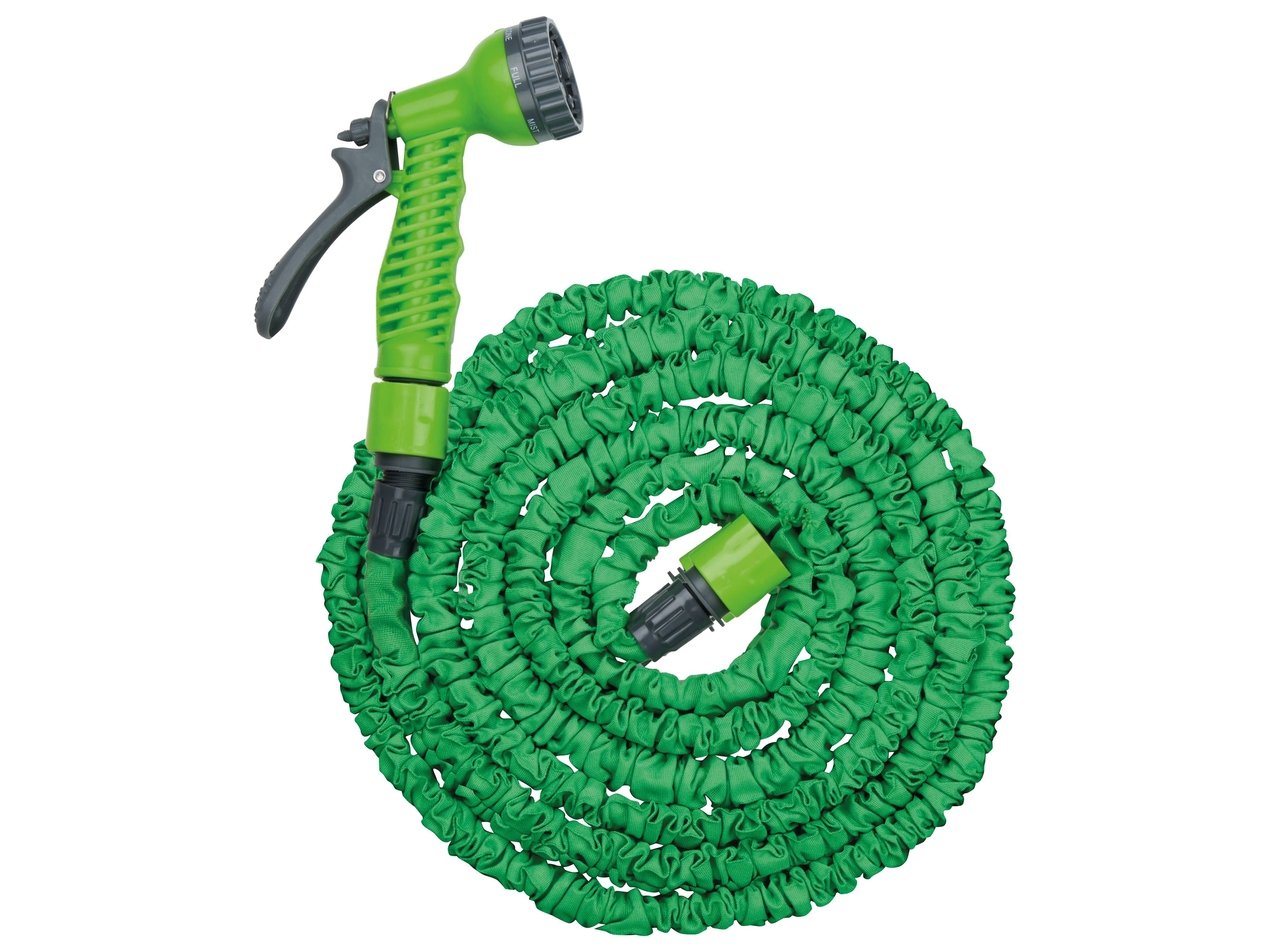 KINZO Gartenschlauch mit Sprühkopf dehnbar von 500 bis 1000 cm