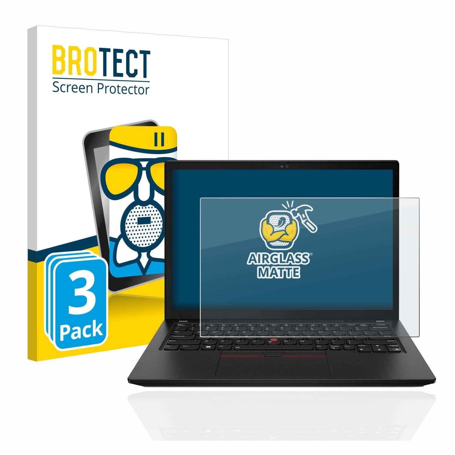 3x BROTECT AirGlass Matte Schutzglas Folie für Lenovo ThinkPad X13 Gen