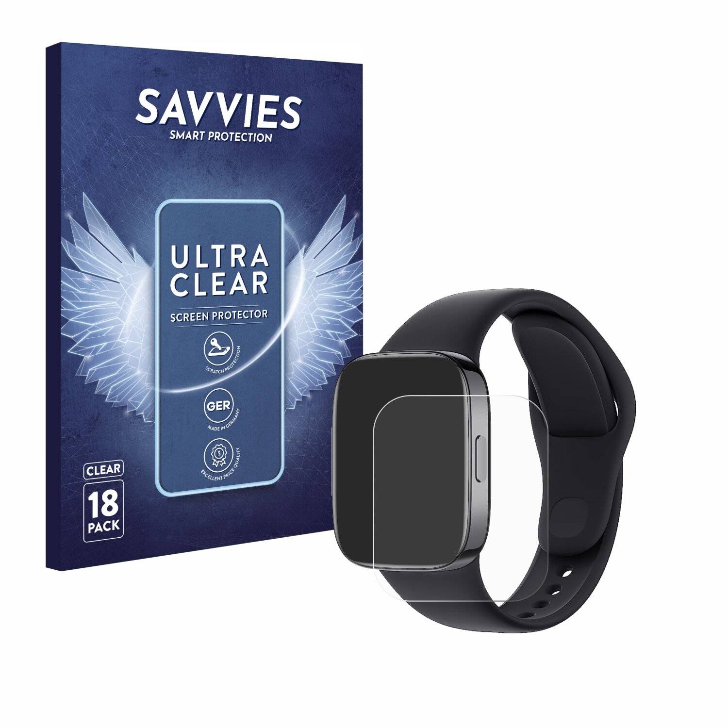 18x Savvies SU75 Displayschutzfolie für Xiaomi Redmi Watch