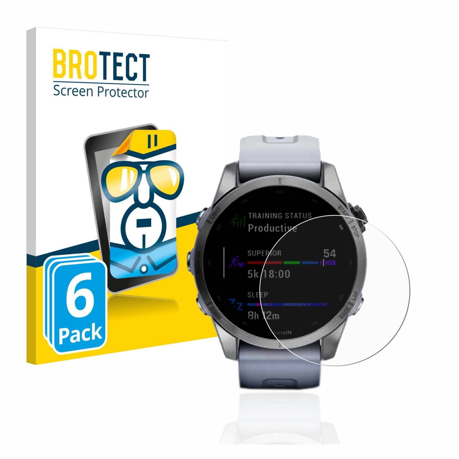 6x BROTECT HD-Clear Displayschutzfolie für Garmin Fenix 7S (42