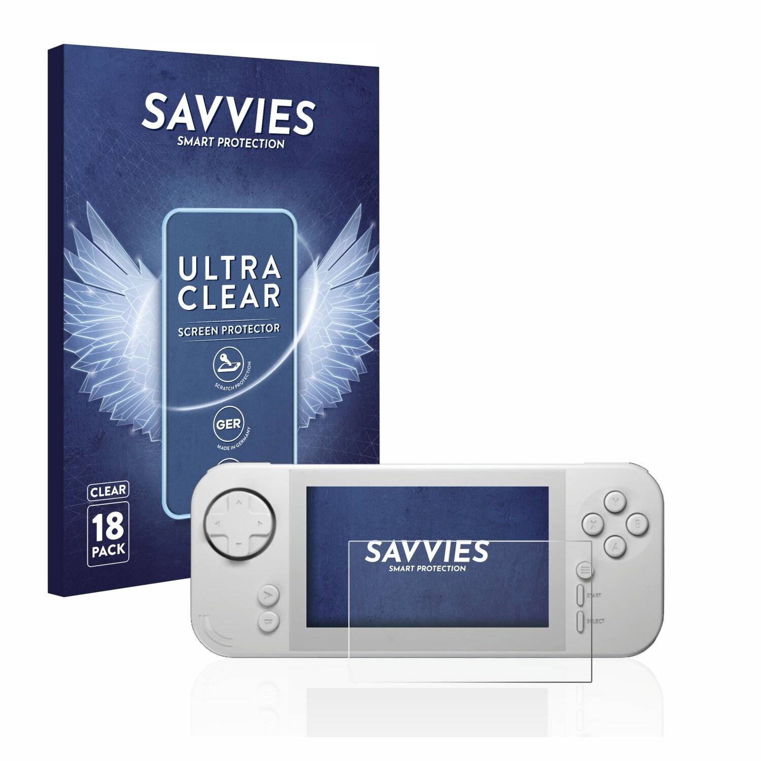 18x Savvies SU75 Displayschutzfolie für Blaze Evercade